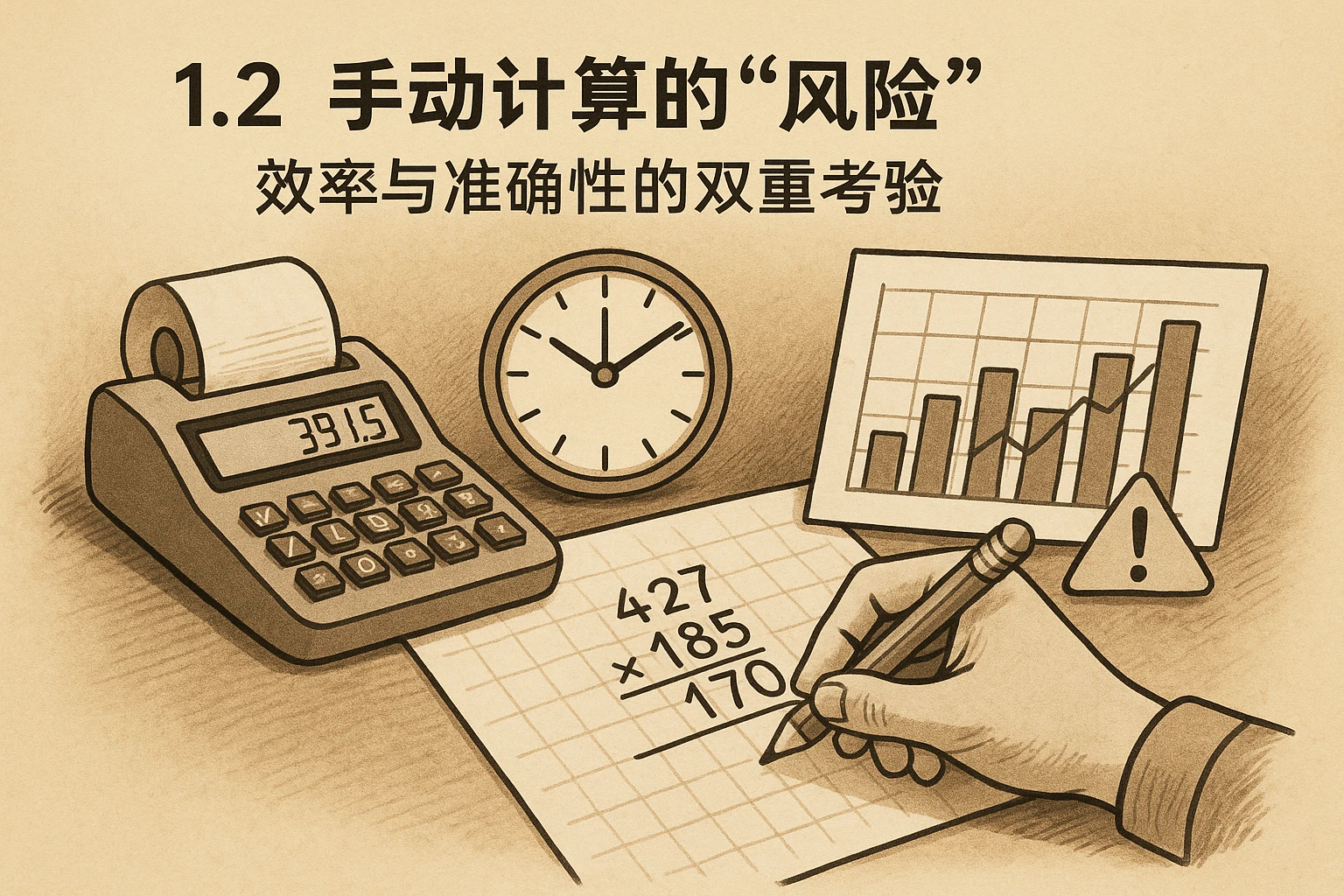 1.2 手动计算的“风险”：效率与准确性的双重考验
