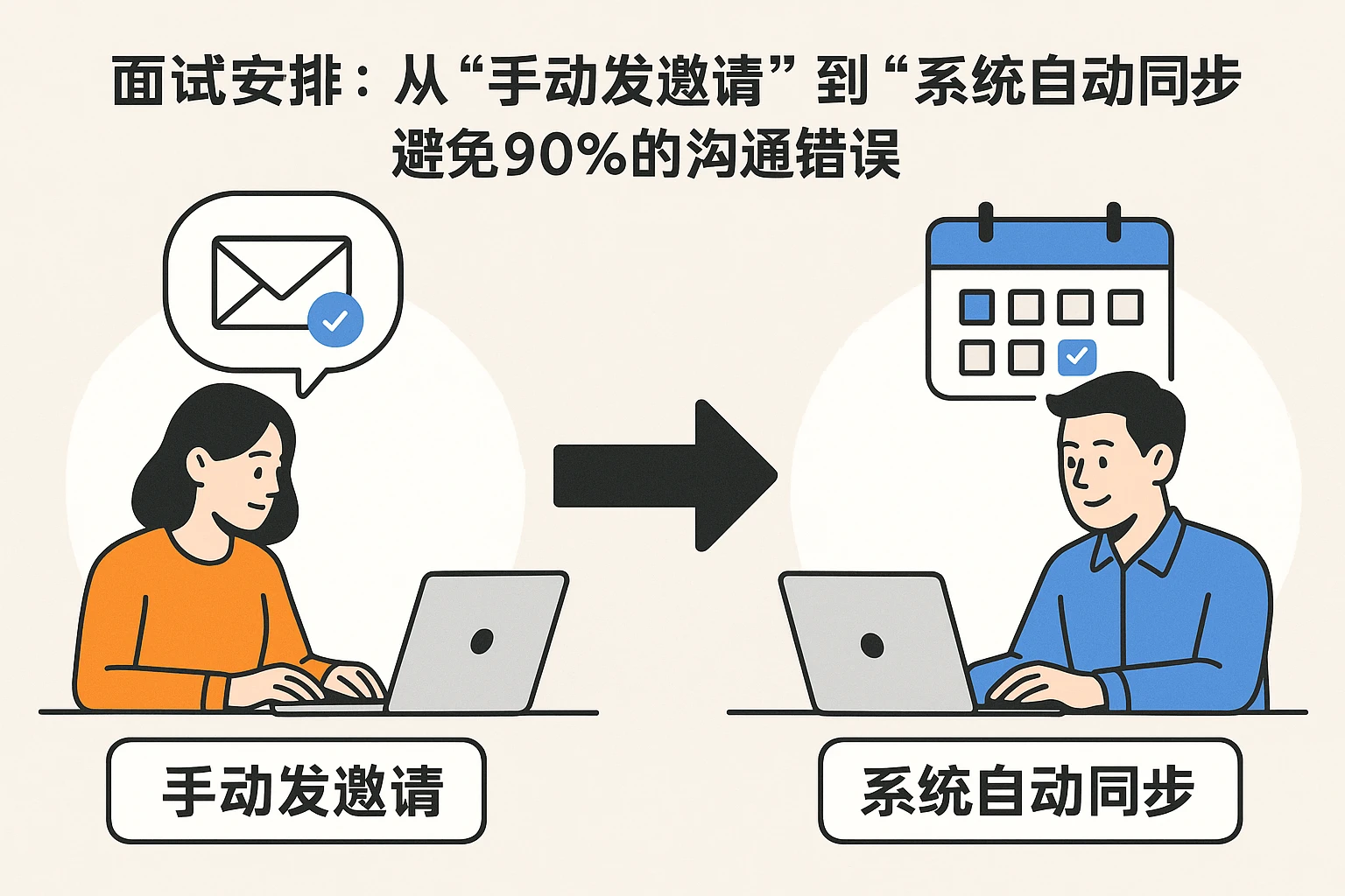 2. 面试安排：从“手动发邀请”到“系统自动同步”，避免90%的沟通错误