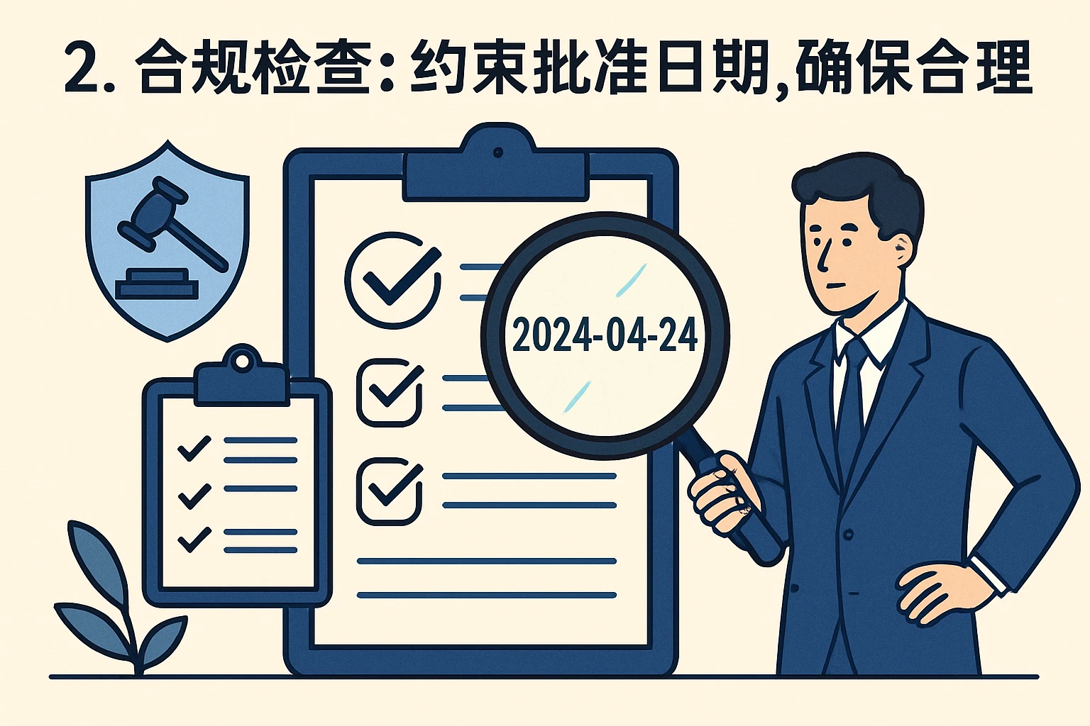2. 合规检查：约束批准日期，确保合理性