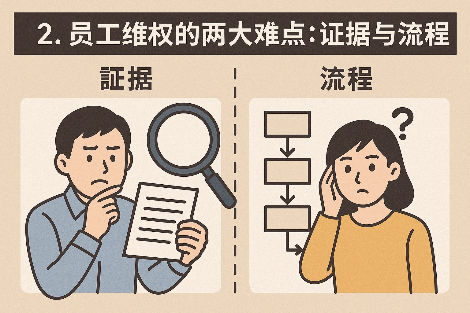 2. 员工维权的两大难点：证据与流程