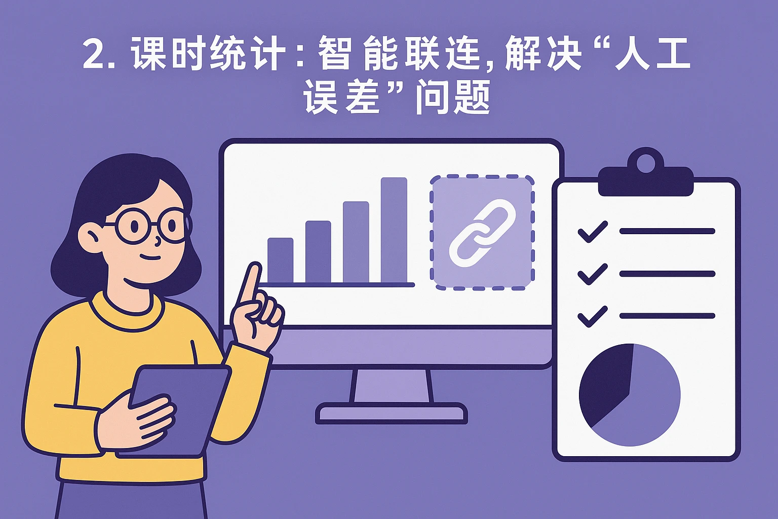 2. 课时统计：智能关联，解决“人工误差”问题