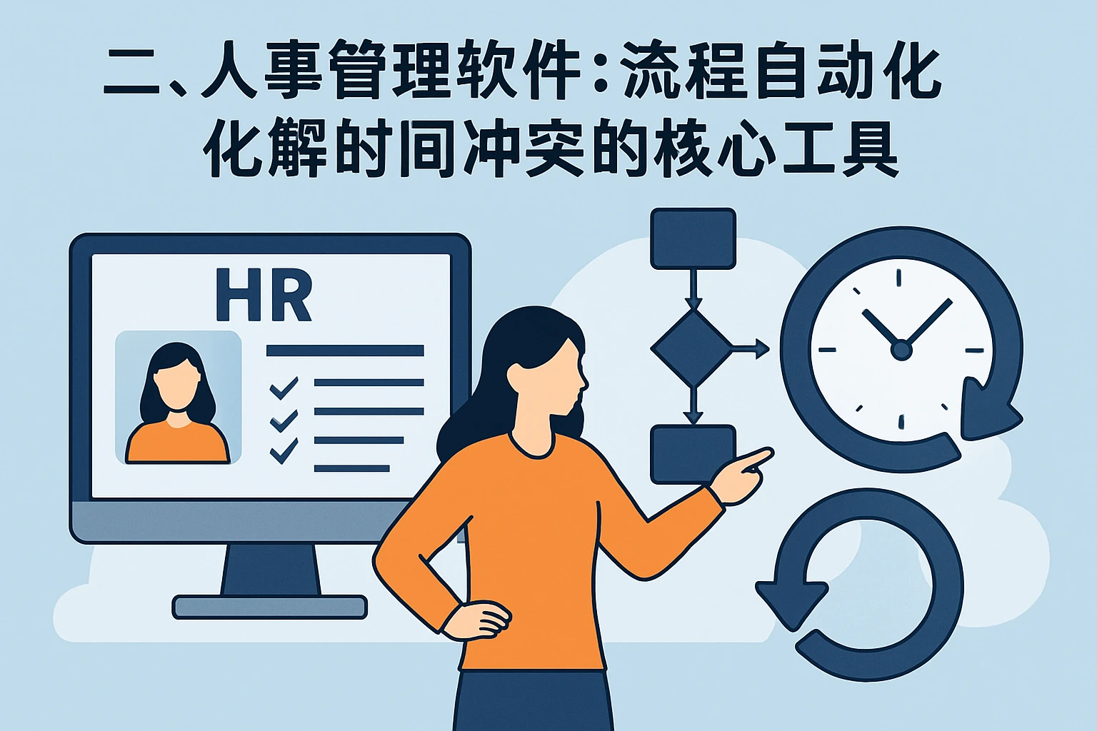 二、人事管理软件：流程自动化化解时间冲突的核心工具