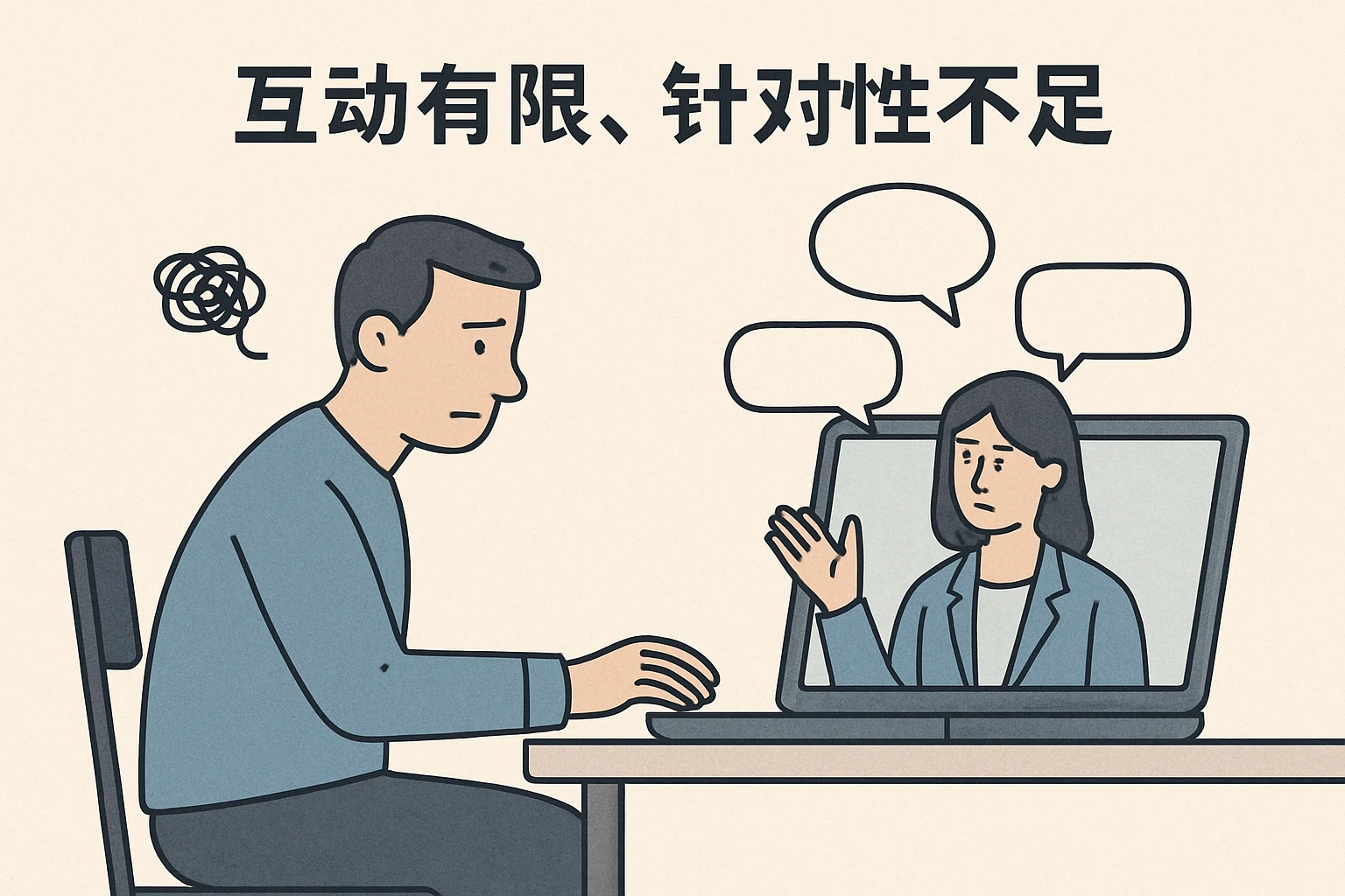 2. 互动有限，针对性不足