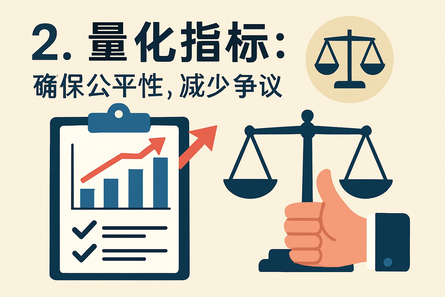 2. 量化指标：确保公平性，减少争议