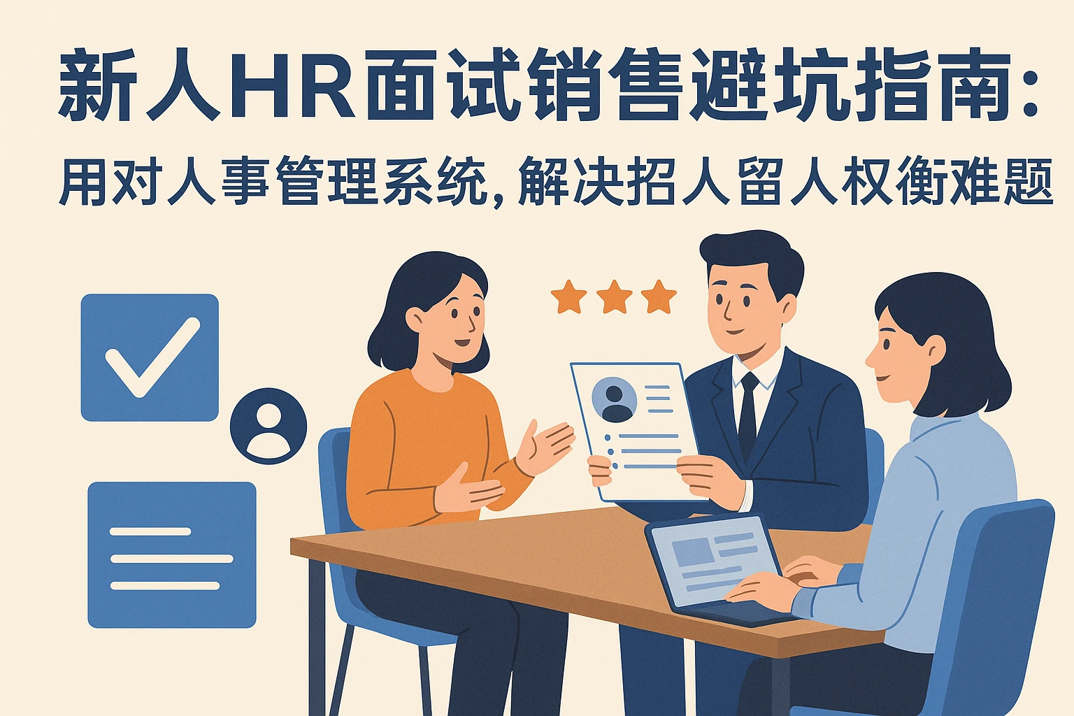 新人HR面试销售避坑指南：用对人事管理系统，解决招人留人权衡难题