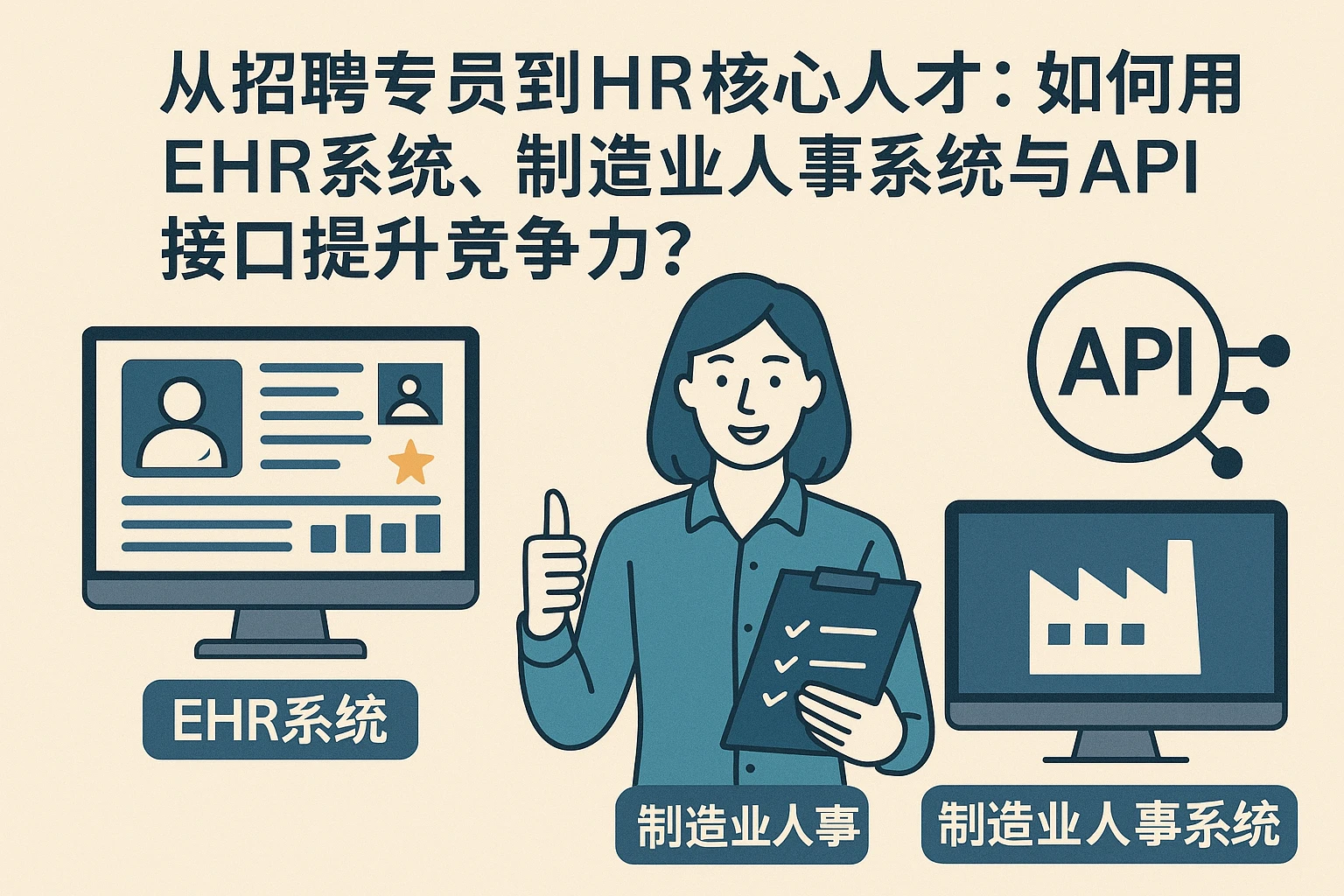 从招聘专员到HR核心人才：如何用EHR系统、制造业人事系统与API接口提升竞争力？