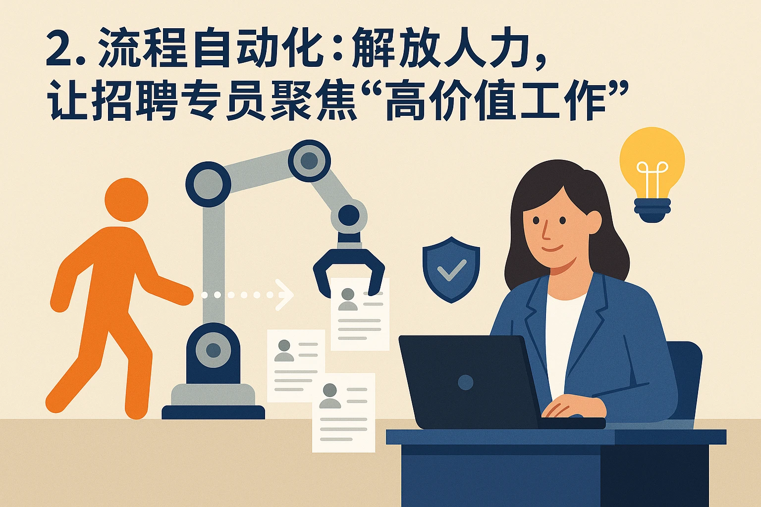 2. 流程自动化：解放人力，让招聘专员聚焦“高价值工作”