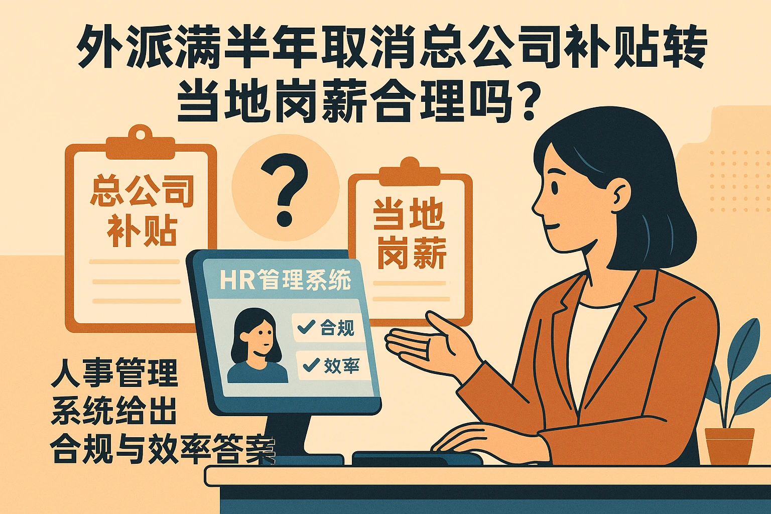 外派满半年取消总公司补贴转当地岗薪合理吗？人事管理系统给出合规与效率答案