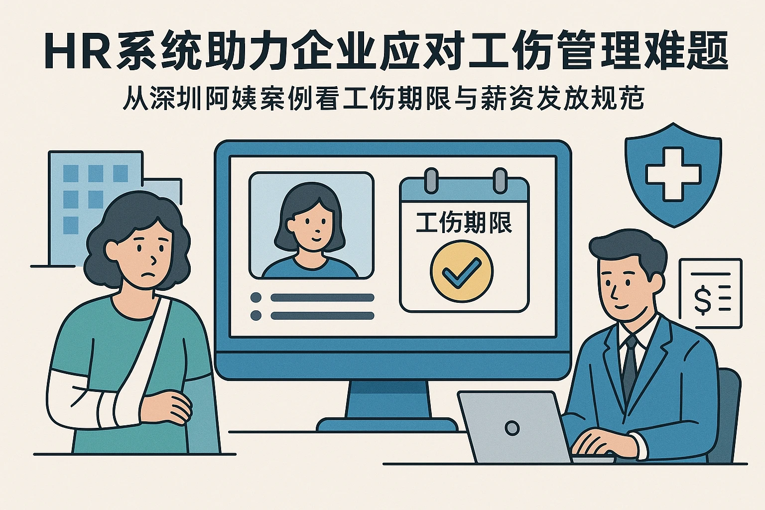 HR系统助力企业应对工伤管理难题：从深圳阿姨案例看工伤期限与薪资发放规范