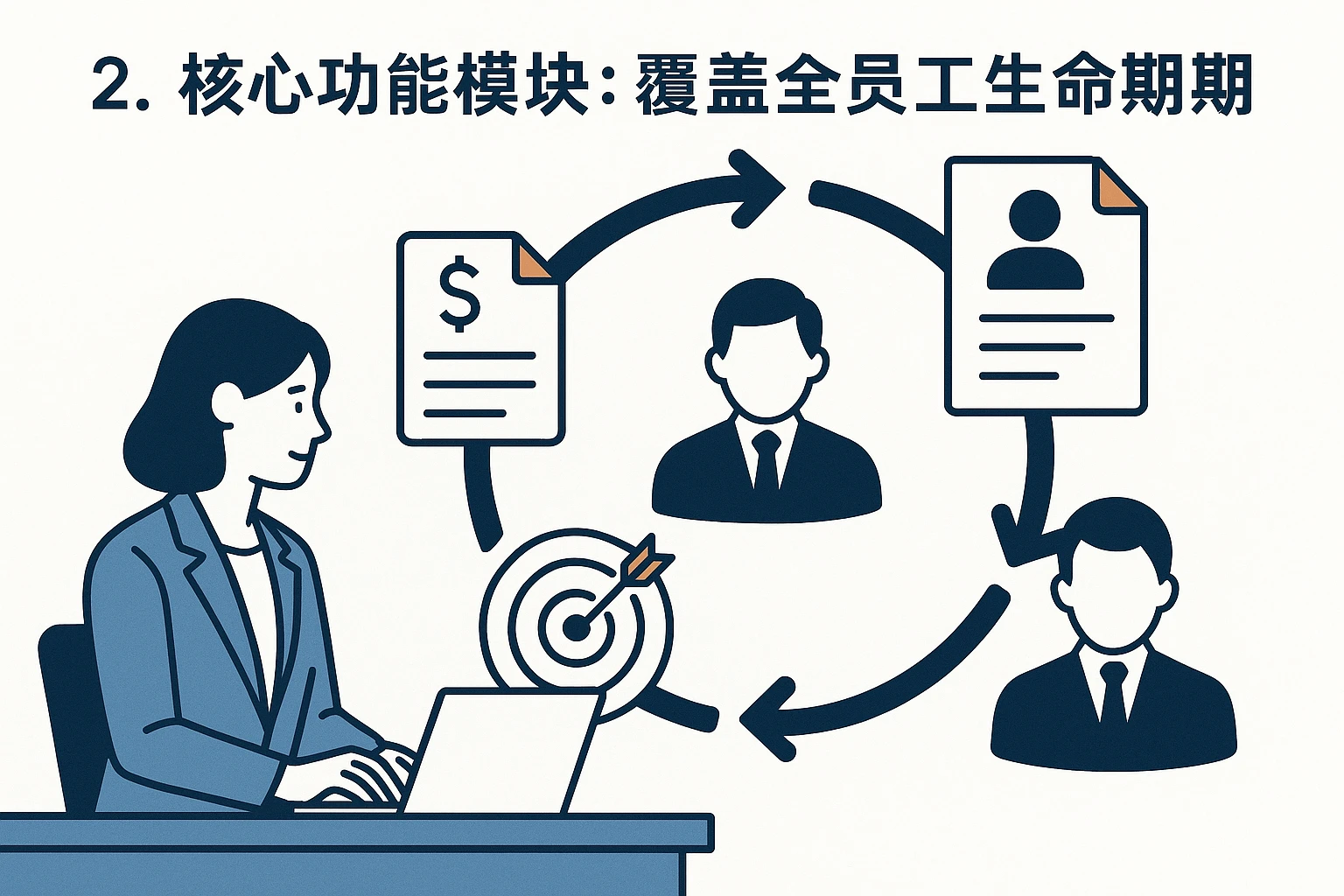 2. 核心功能模块：覆盖全员工生命周期