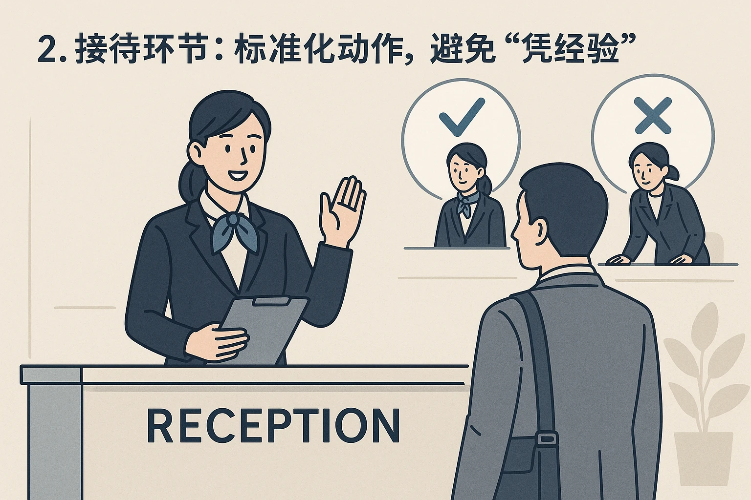 2. 接待环节：标准化动作，避免“凭经验”