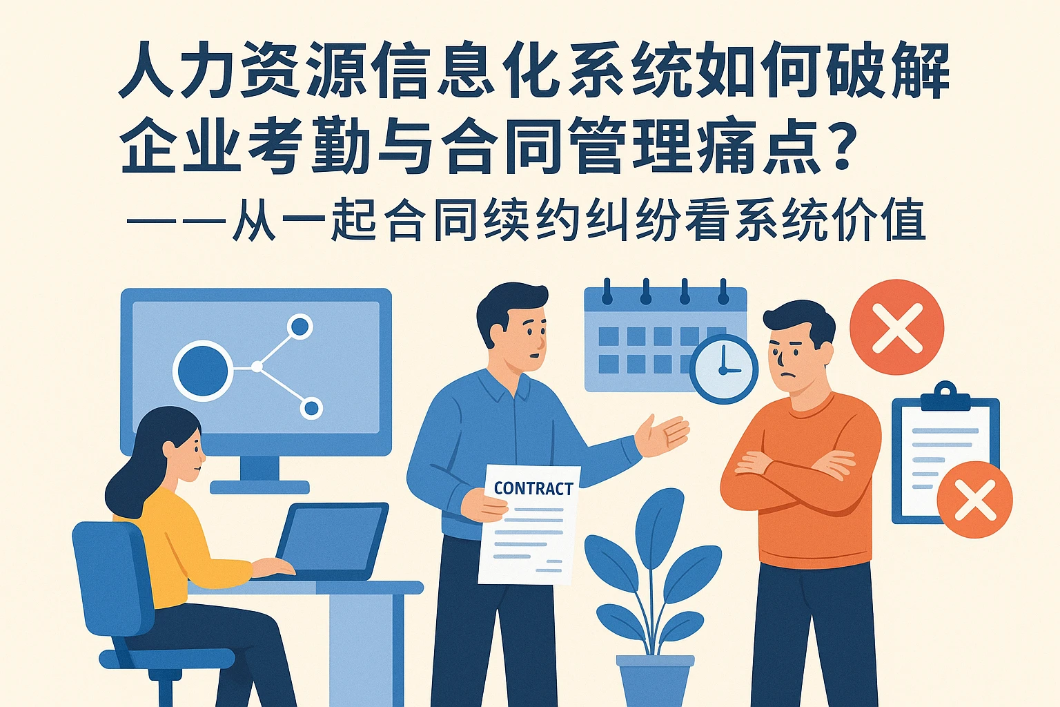 人力资源信息化系统如何破解企业考勤与合同管理痛点？——从一起合同续约纠纷看系统价值