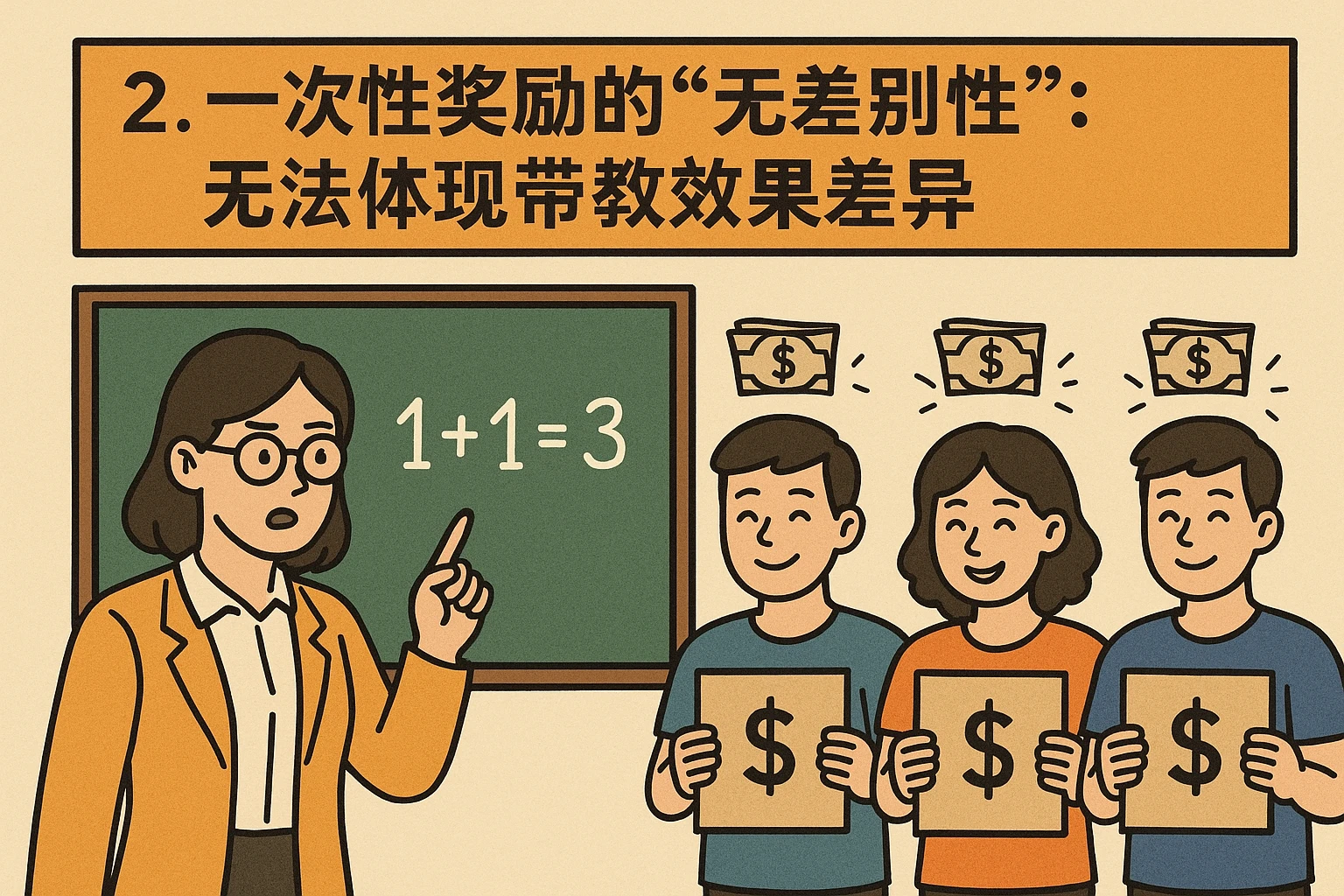 2. 一次性奖励的“无差别性”：无法体现带教效果差异