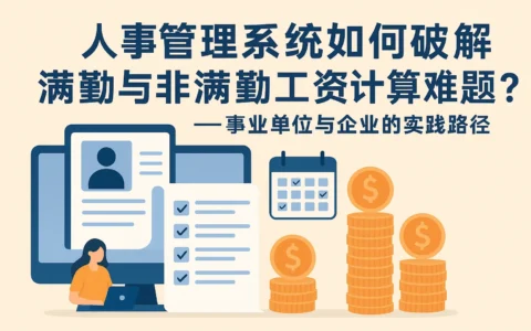 人事管理系统如何破解满勤与非满勤工资计算难题？——事业单位与企业的实践路径