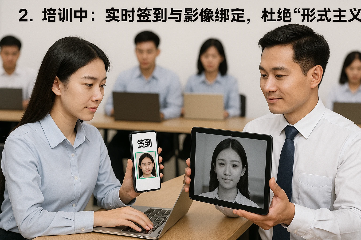 2. 培训中：实时签到与影像绑定，杜绝“形式主义”