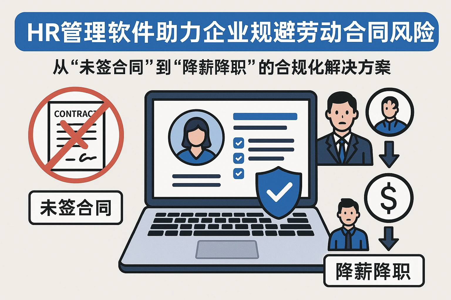 HR管理软件助力企业规避劳动合同风险：从“未签合同”到“降薪降职”的合规化解决方案