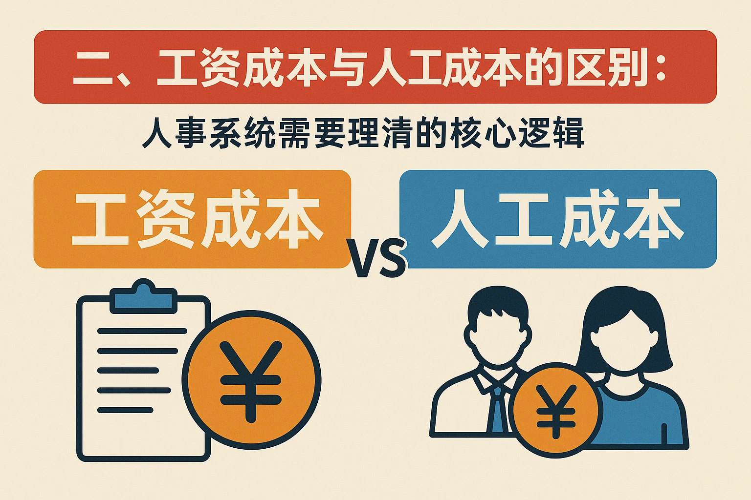 二、工资成本与人工成本的区别：人事系统需要理清的核心逻辑