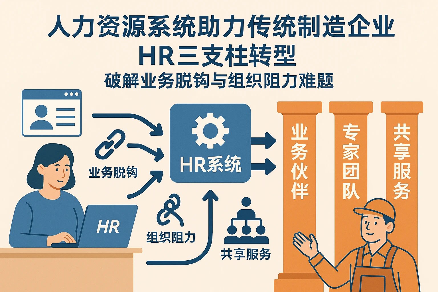 人力资源系统助力传统制造企业HR三支柱转型：破解业务脱钩与组织阻力难题