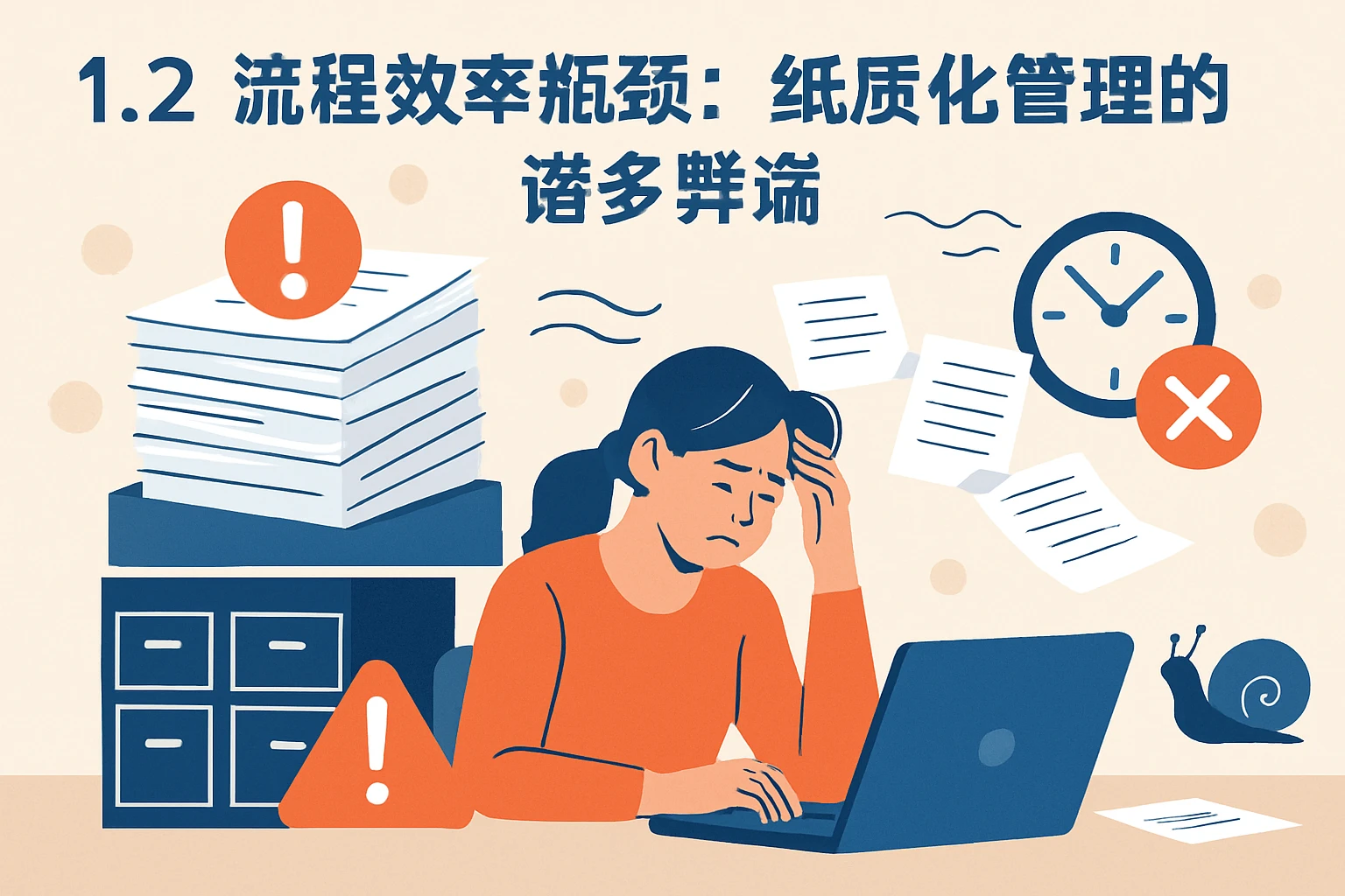 1.2 流程效率瓶颈：纸质化管理的诸多弊端