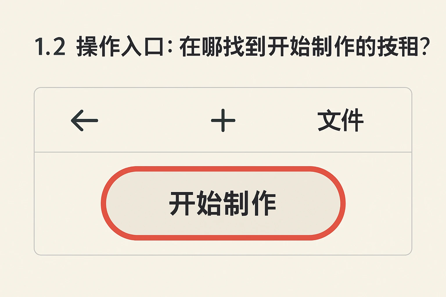 1.2 操作入口：在哪找到开始制作的按钮？