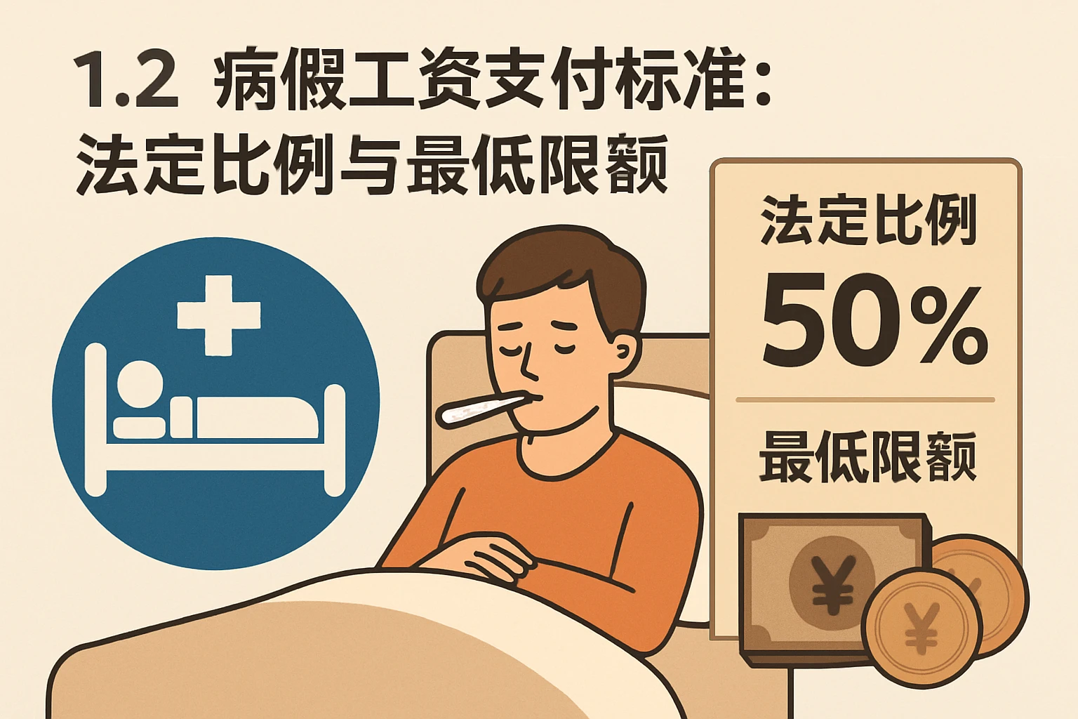 1.2 病假工资支付标准：法定比例与最低限额