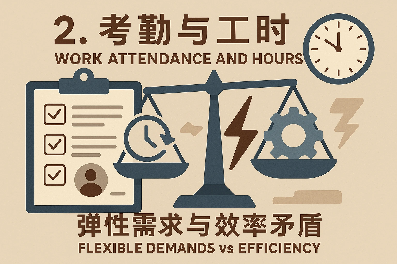 2. 考勤与工时:弹性需求与效率矛盾