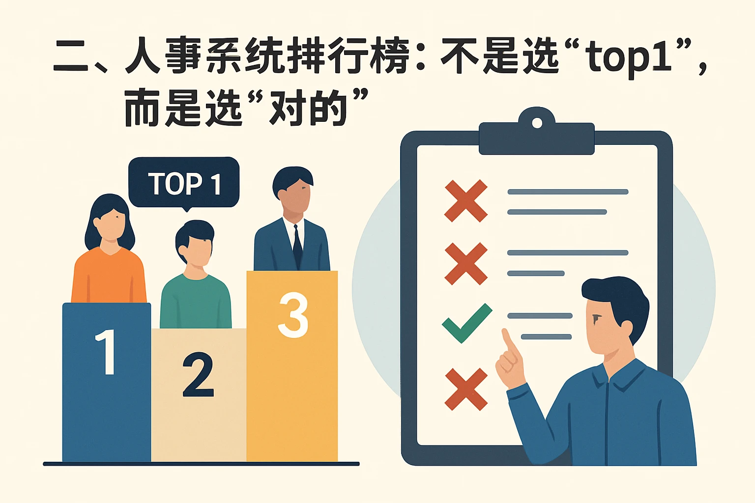 二、人事系统排行榜：不是选“top1”，而是选“对的”