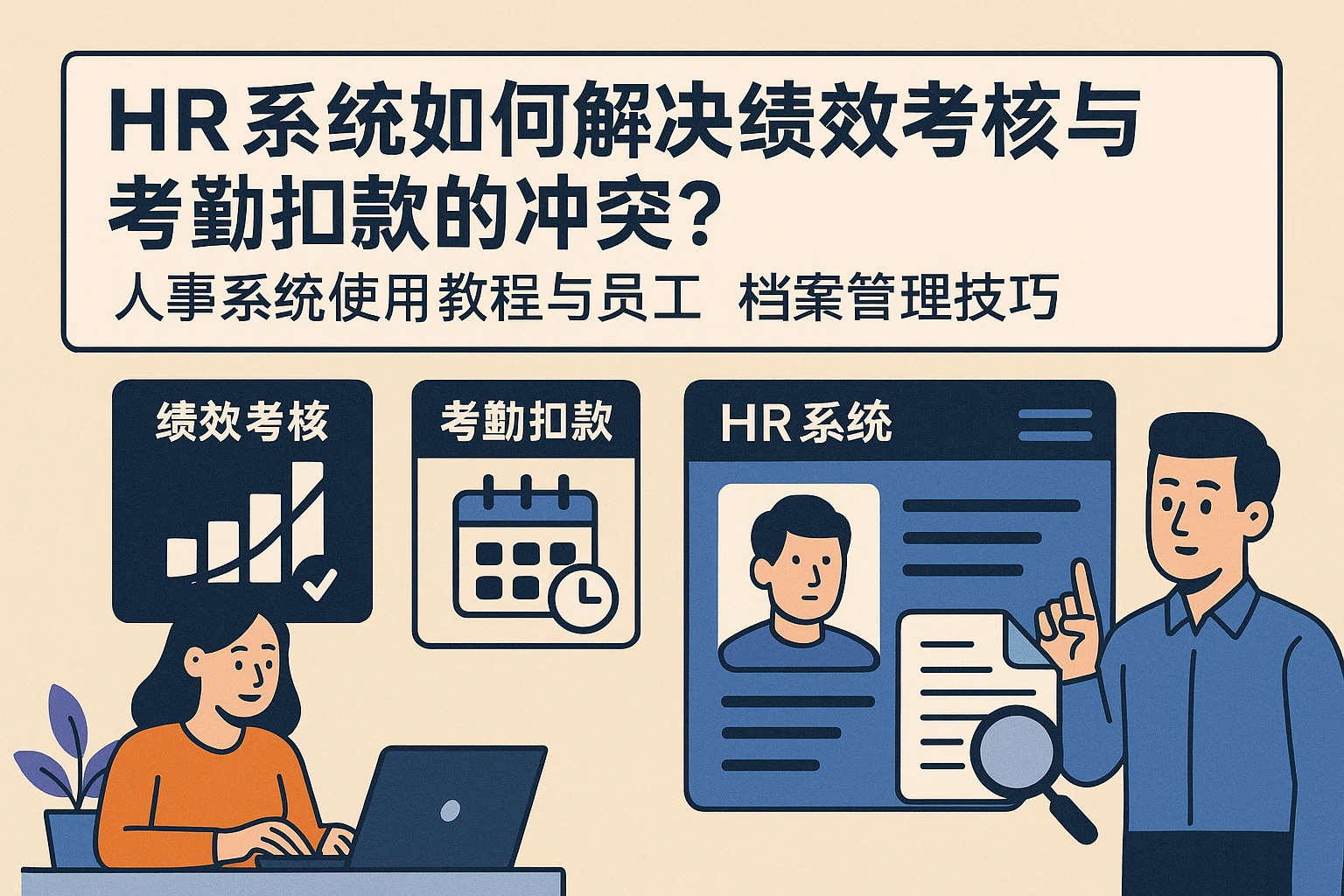 HR系统如何解决绩效考核与考勤扣款的冲突？人事系统使用教程与员工档案管理技巧