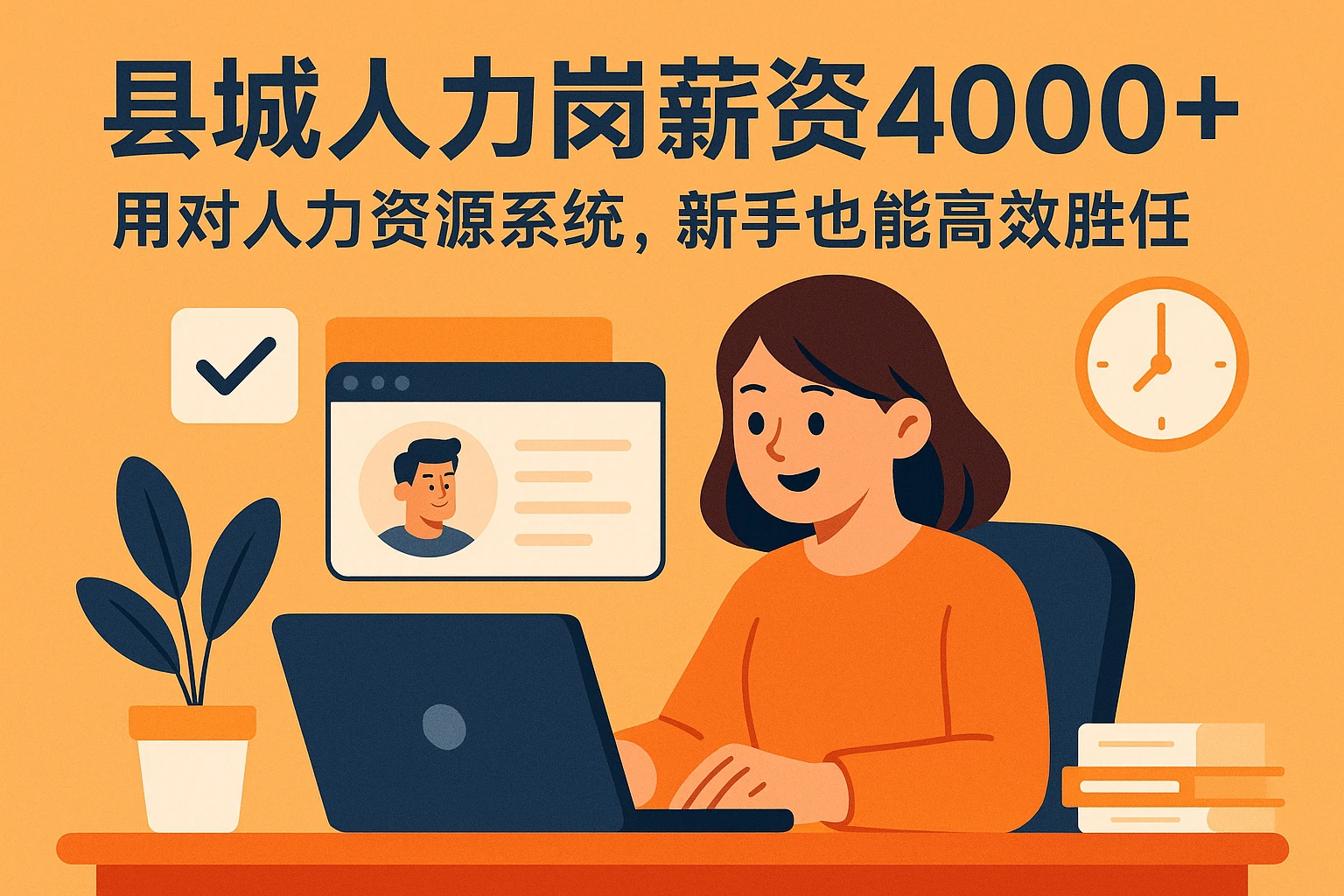 县城人力岗薪资4000+：用对人力资源系统，新手也能高效胜任