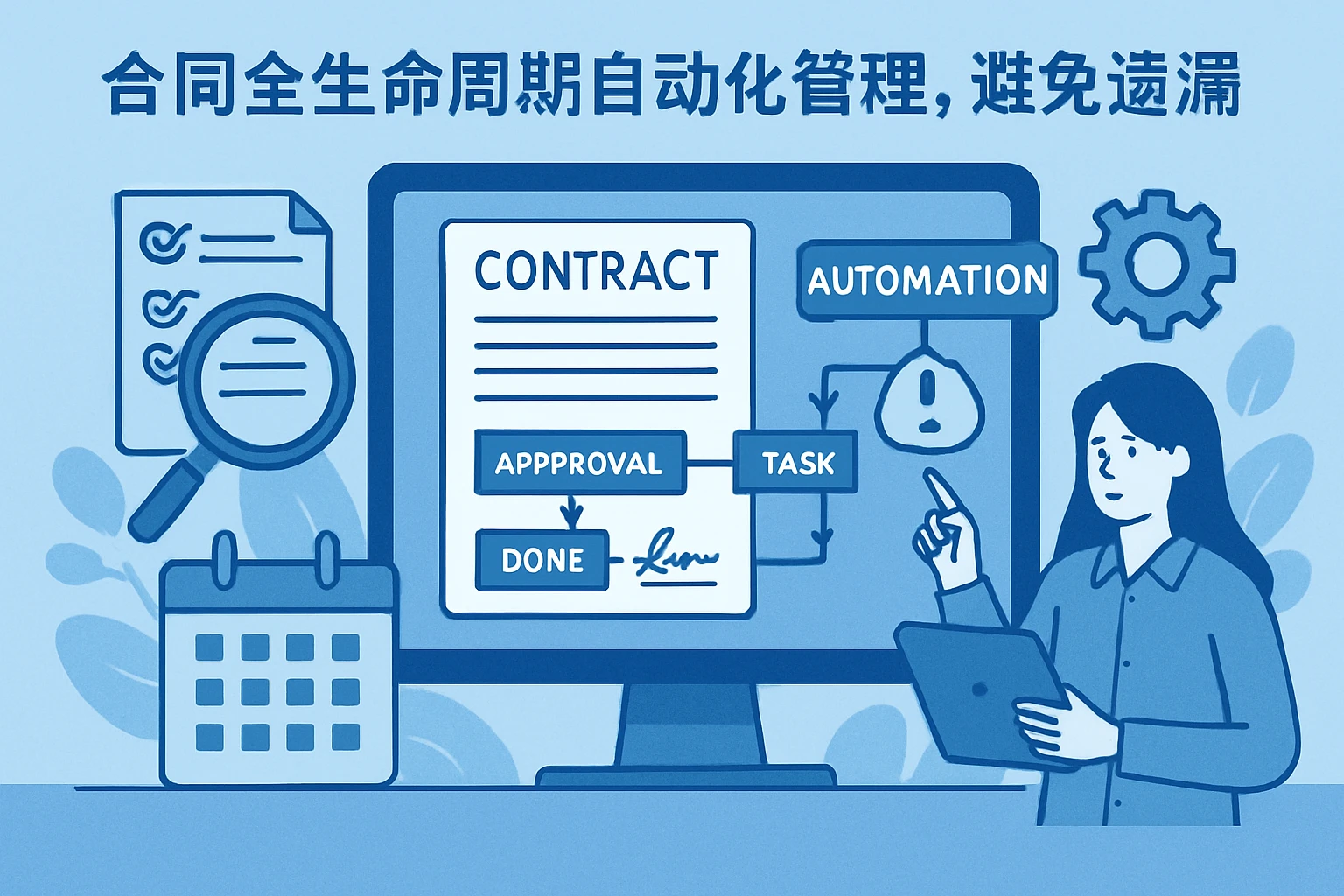 1. 合同全生命周期自动化管理，避免遗漏