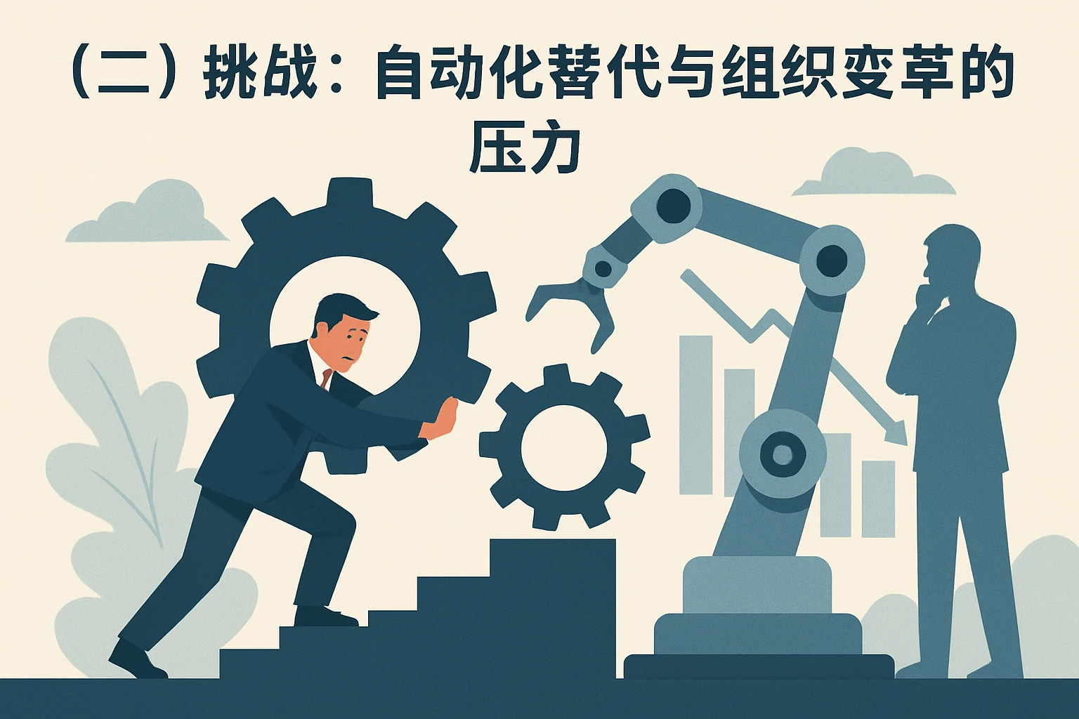 （二）挑战：自动化替代与组织变革的压力