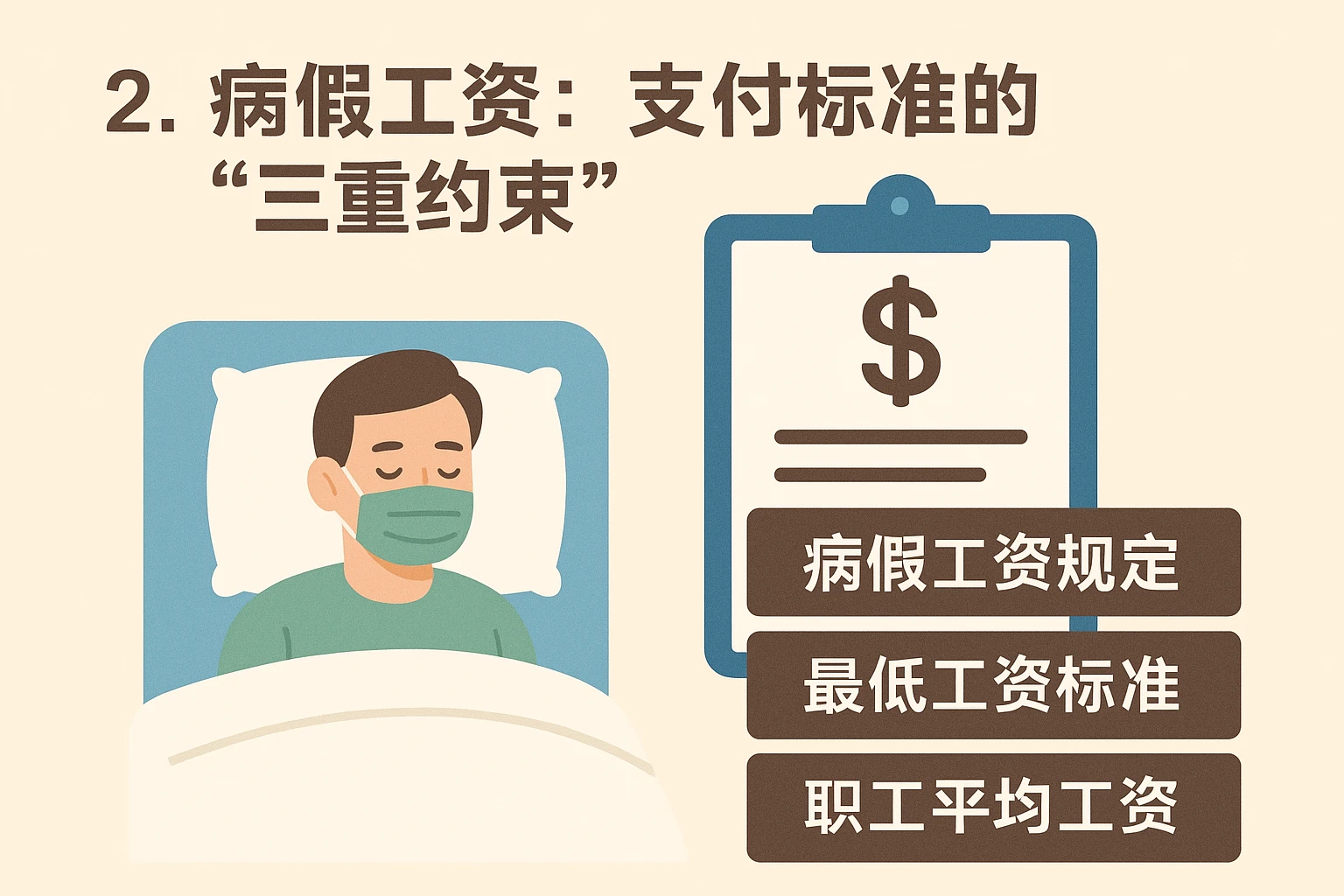 2. 病假工资：支付标准的“三重约束”