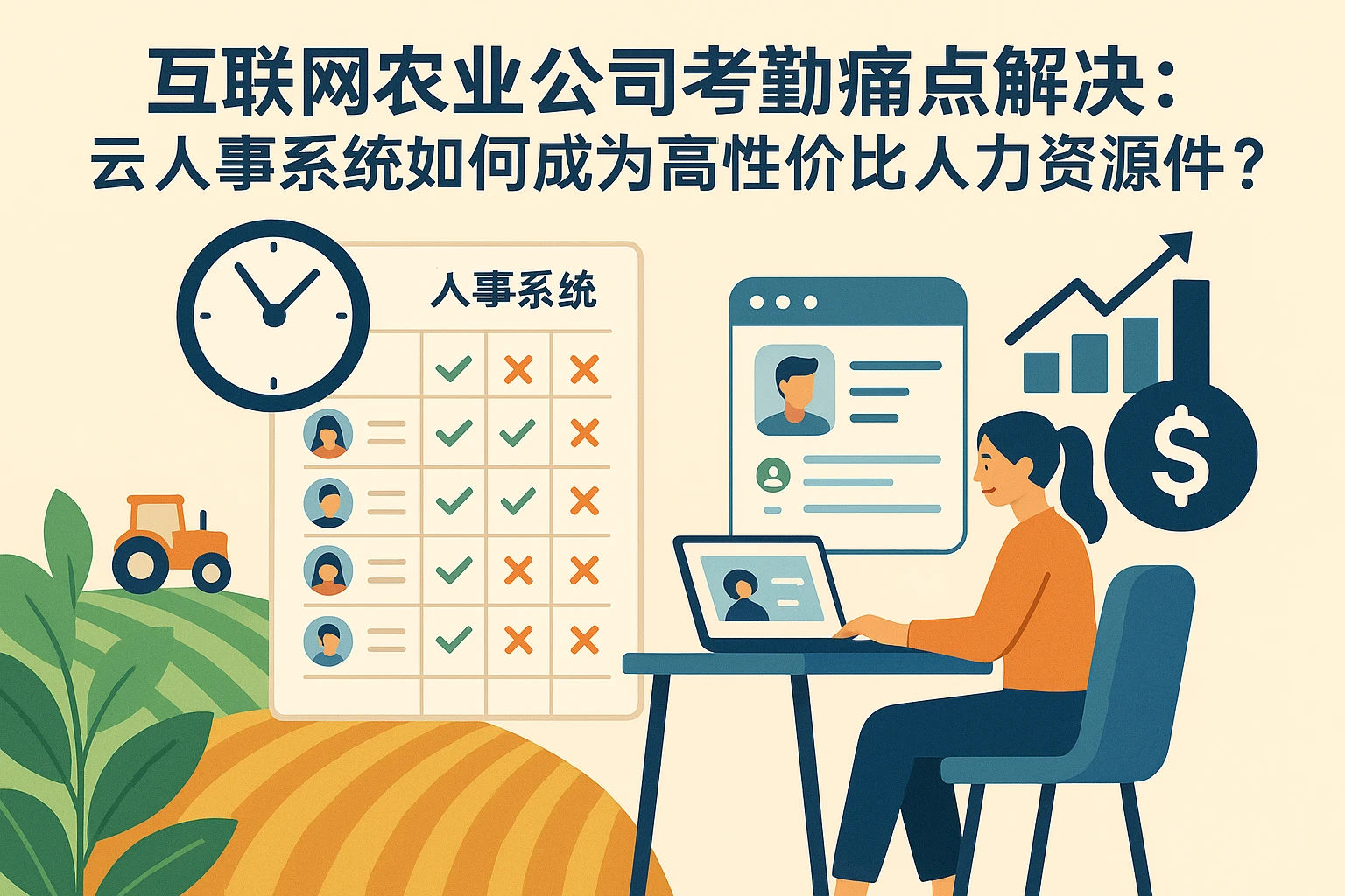 互联网农业公司考勤痛点解决：云人事系统如何成为高性价比人力资源软件？