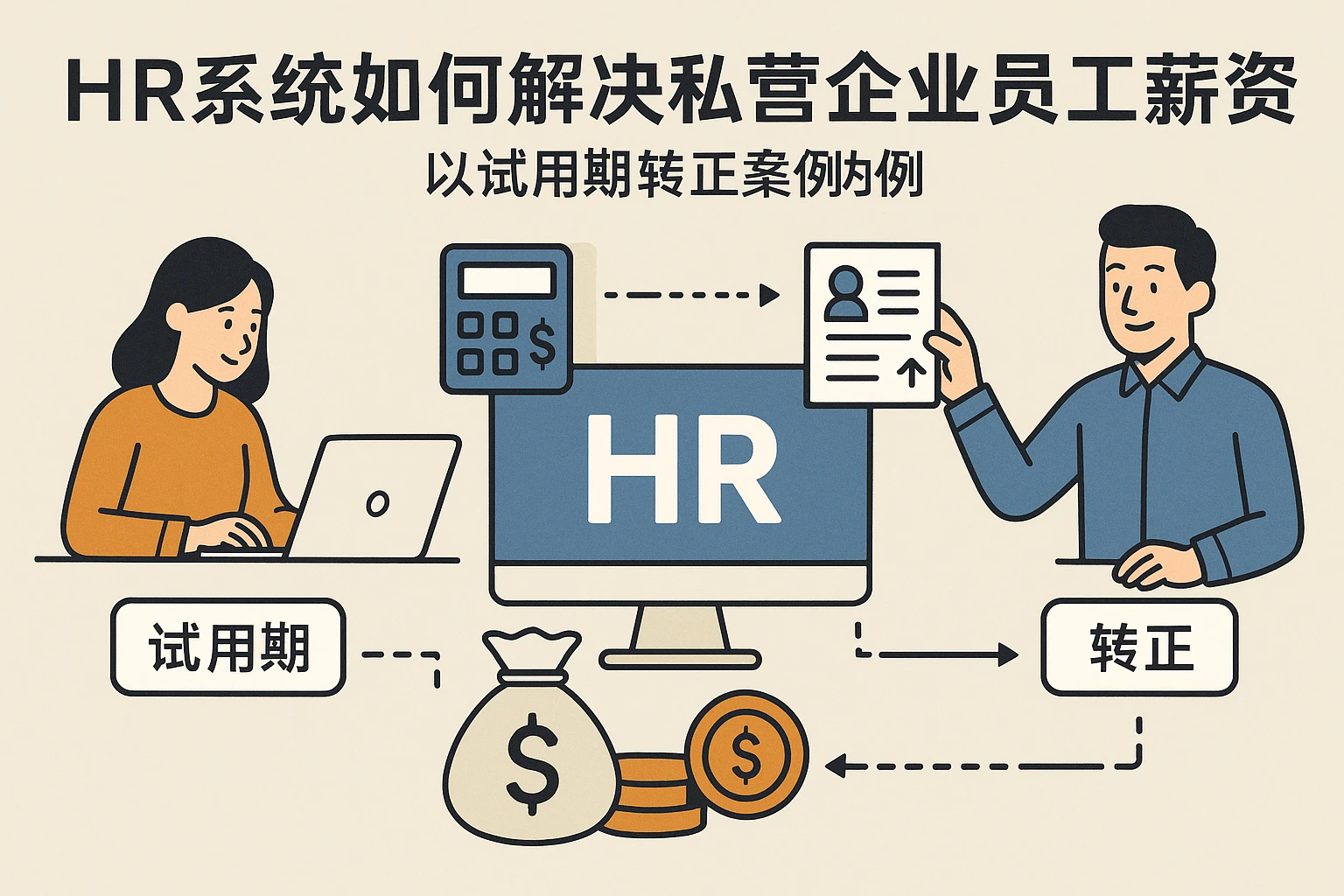 HR系统如何解决私营企业员工薪资计算痛点？以试用期转正案例为例