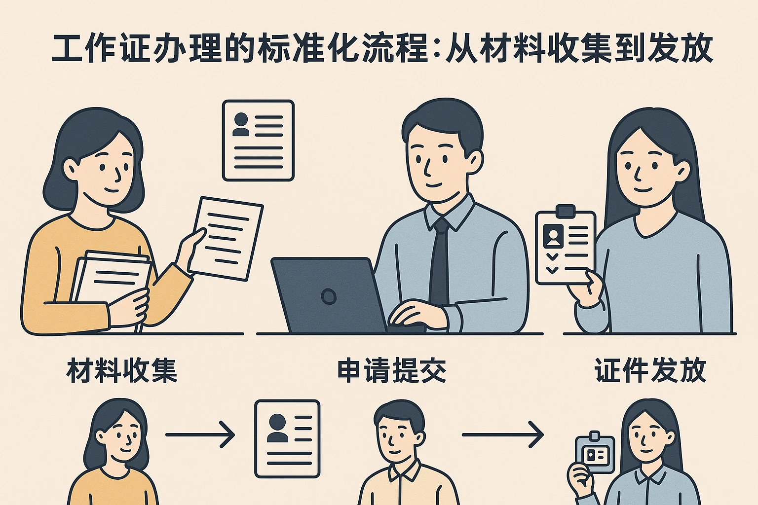 2. 工作证办理的标准化流程：从材料收集到发放