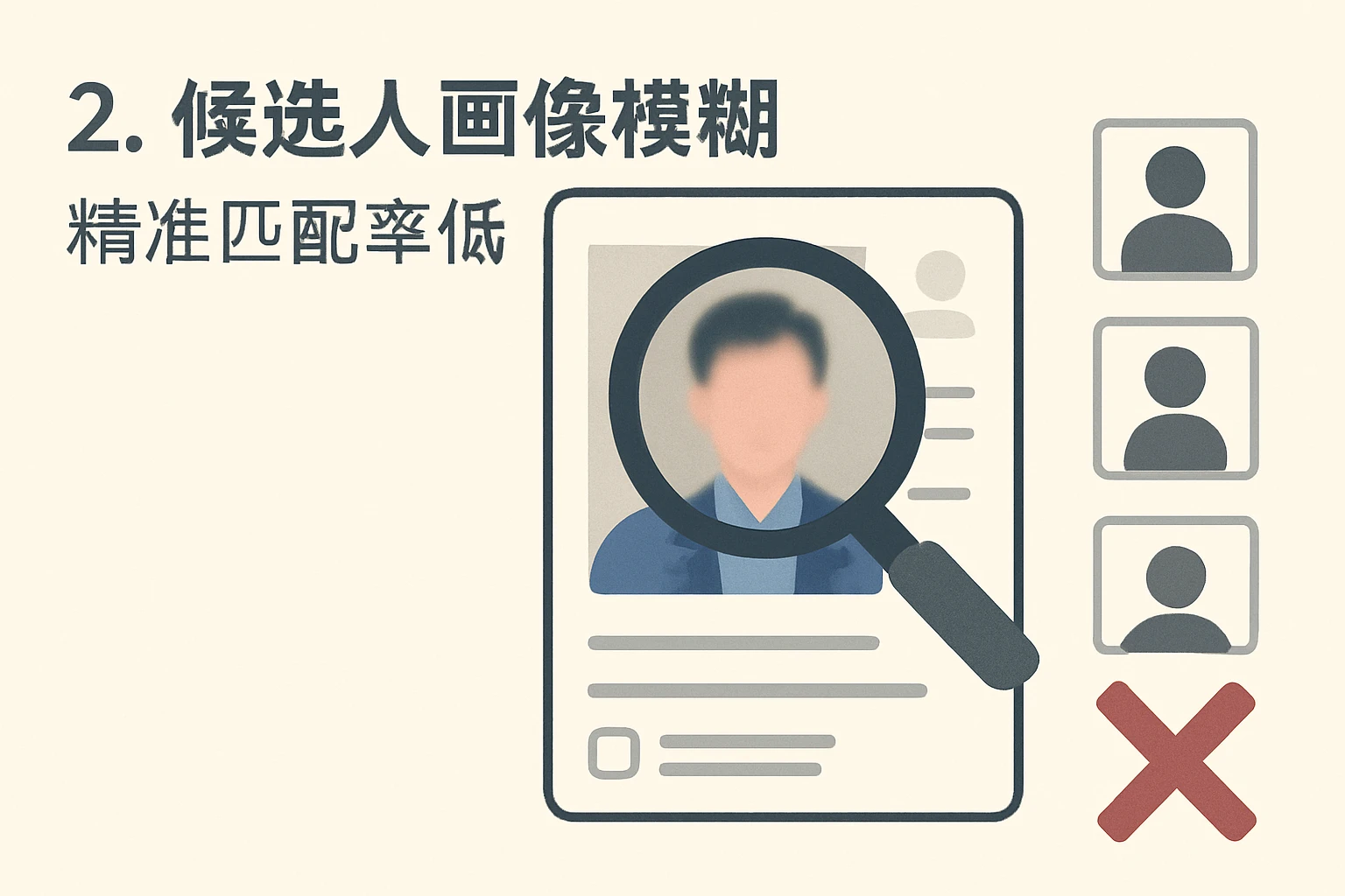 2. 候选人画像模糊，精准匹配率低