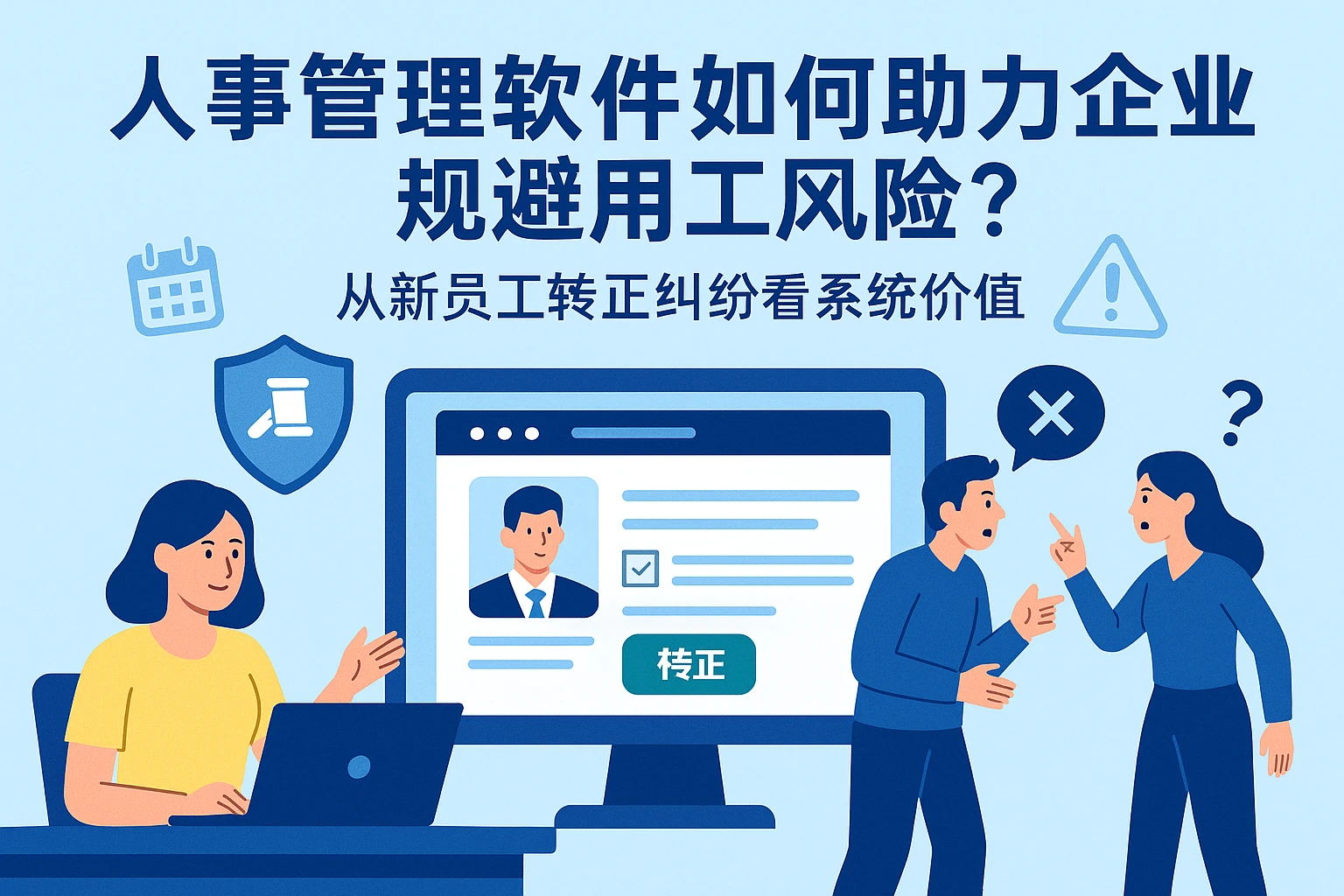 人事管理软件如何助力企业规避用工风险？从新员工转正纠纷看系统价值