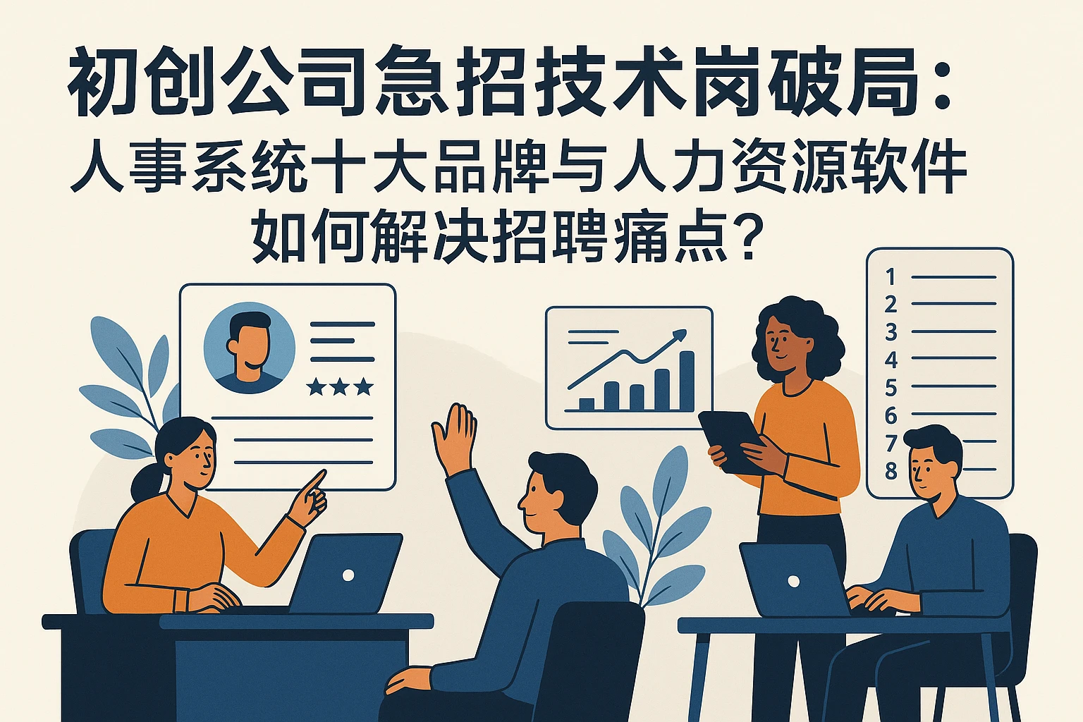 初创公司急招技术岗破局：人事系统十大品牌与人力资源软件如何解决招聘痛点？