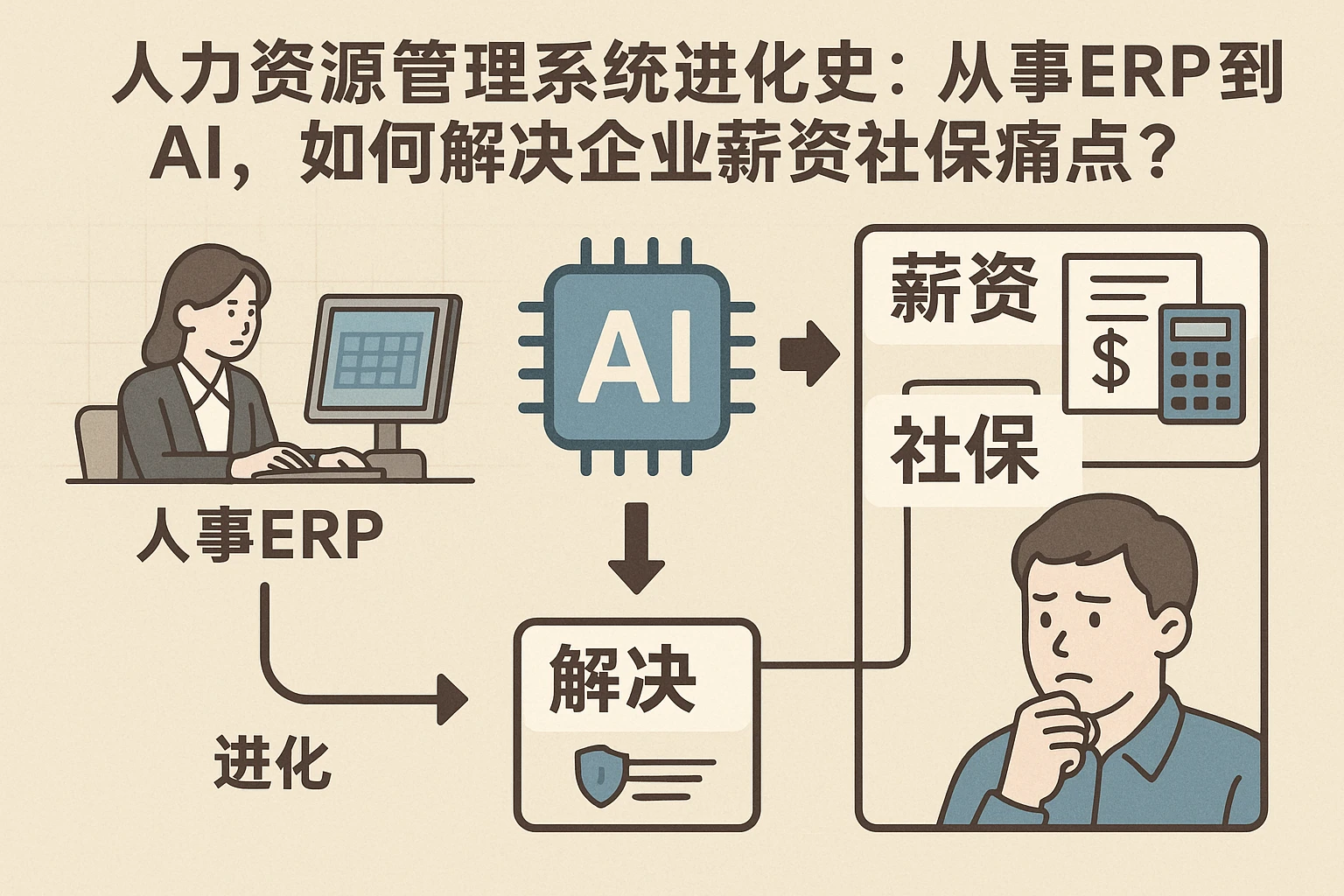 人力资源管理系统进化史：从人事ERP到AI，如何解决企业薪资社保痛点？