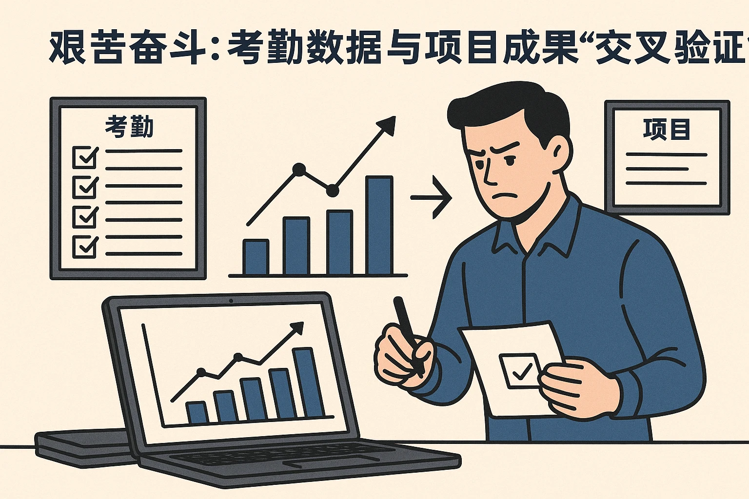 2. 艰苦奋斗：考勤数据与项目成果的“交叉验证”