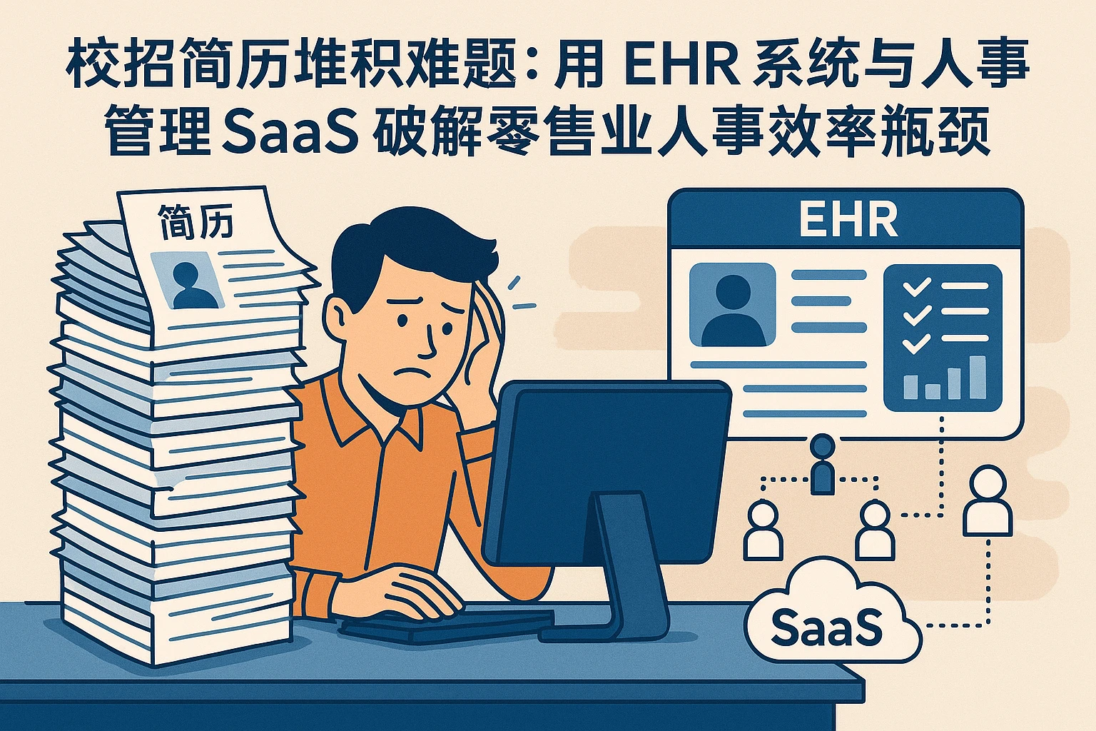 校招简历堆积难题：用EHR系统与人事管理SaaS破解零售业人事效率瓶颈