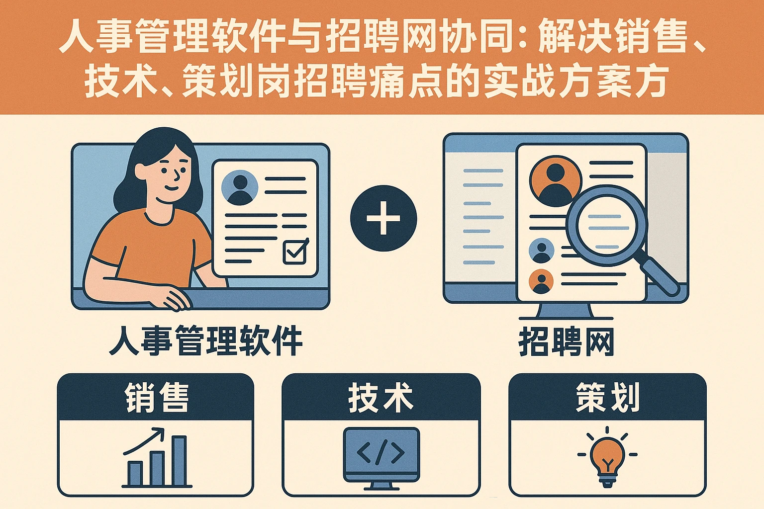 人事管理软件与招聘网协同：解决销售、技术、策划岗招聘痛点的实战方案