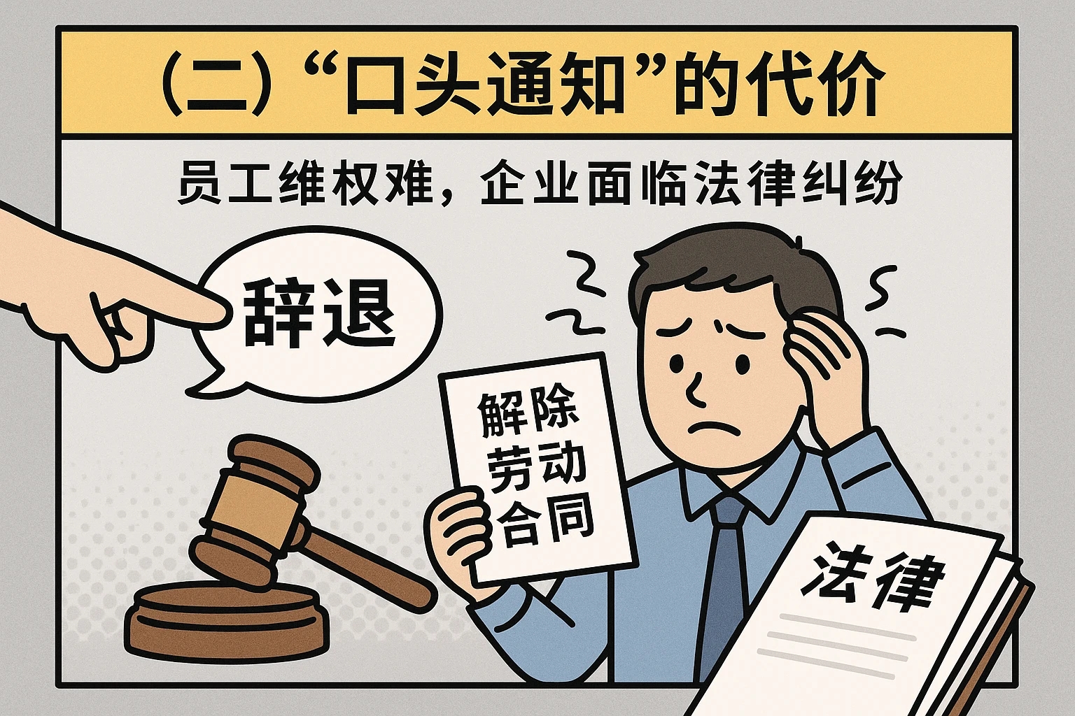 （二）“口头通知”的代价：员工维权难，企业面临法律纠纷