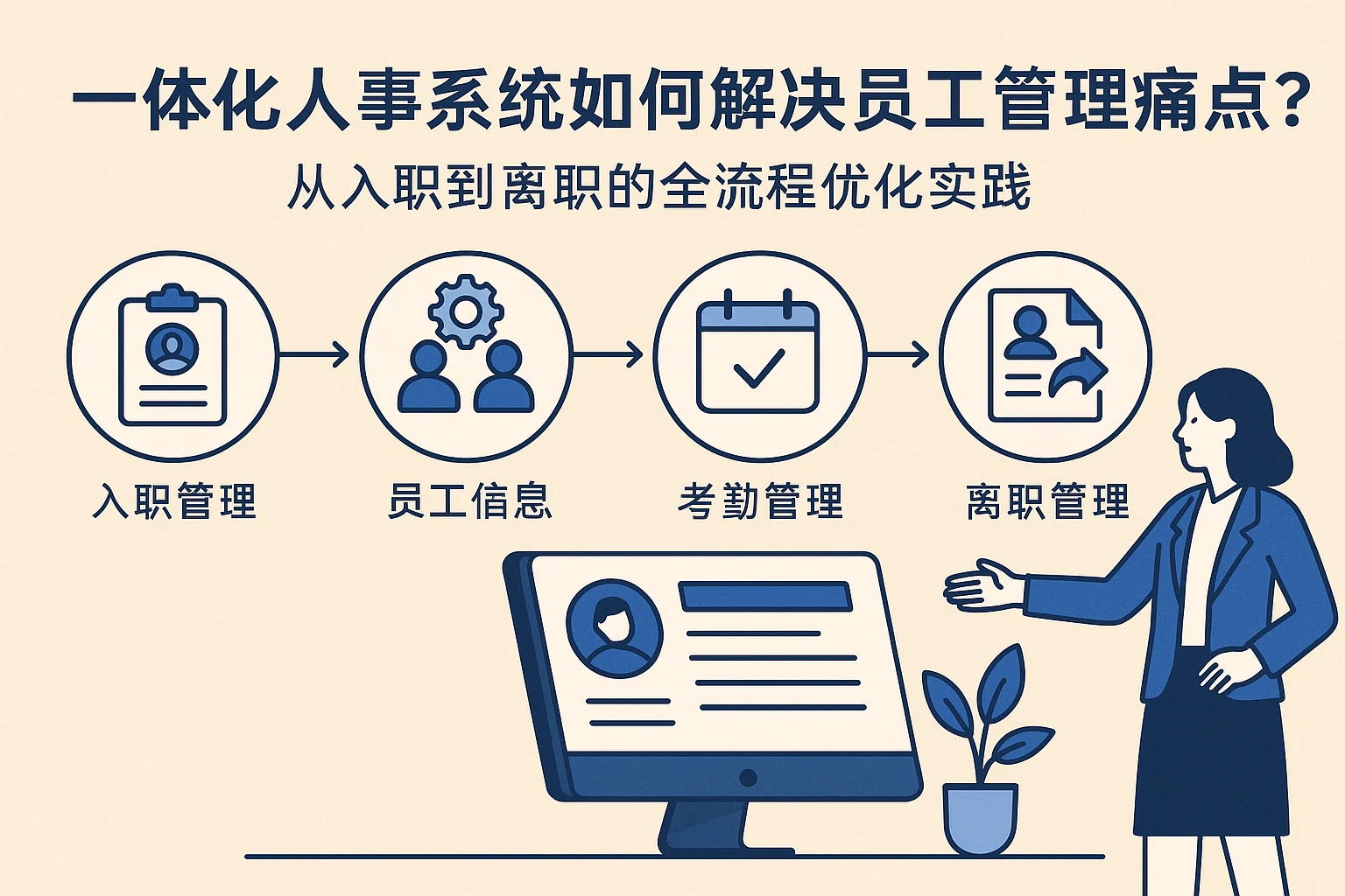 一体化人事系统如何解决员工管理痛点？从入职到离职的全流程优化实践