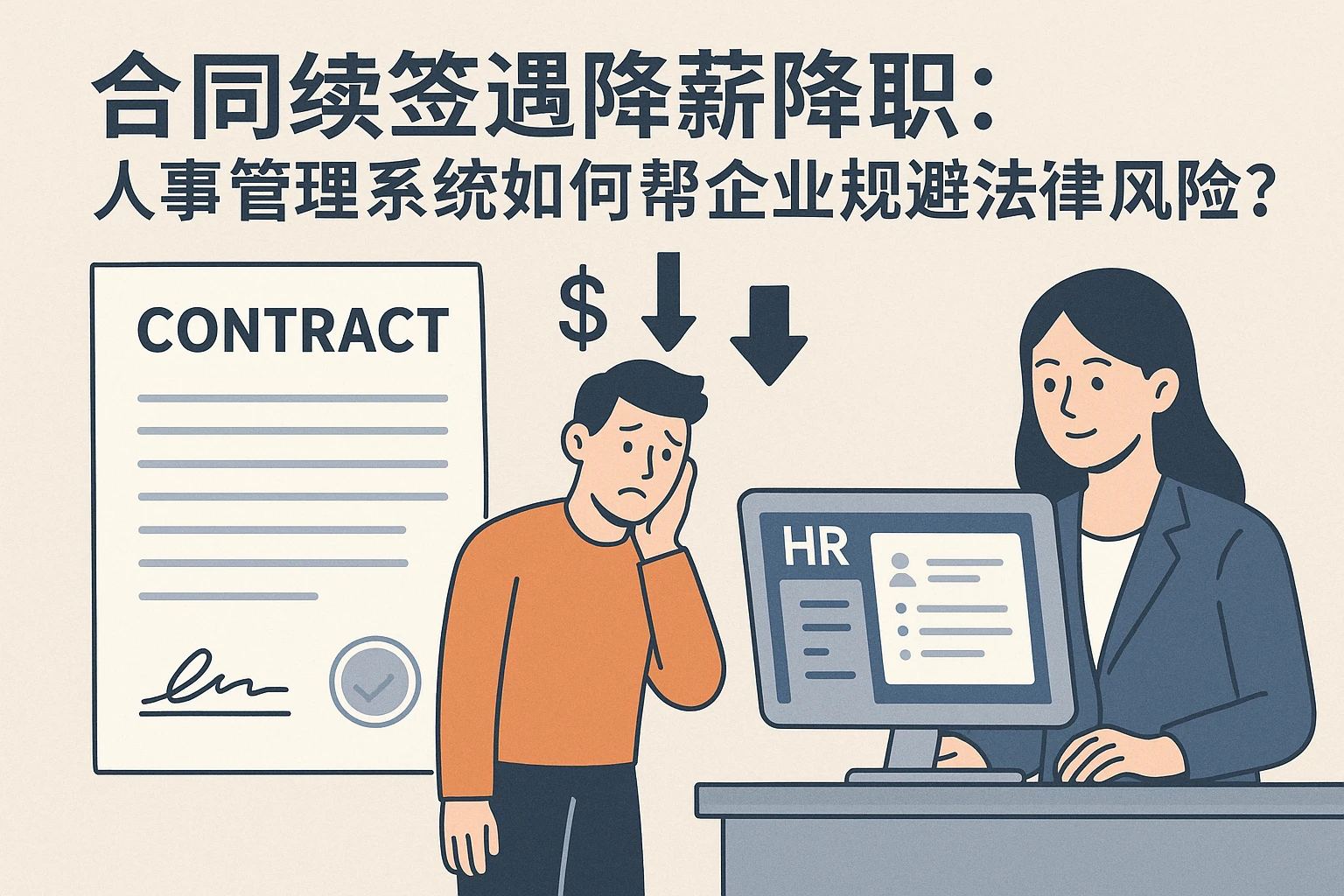 合同续签遇降薪降职：人事管理系统如何帮企业规避法律风险？