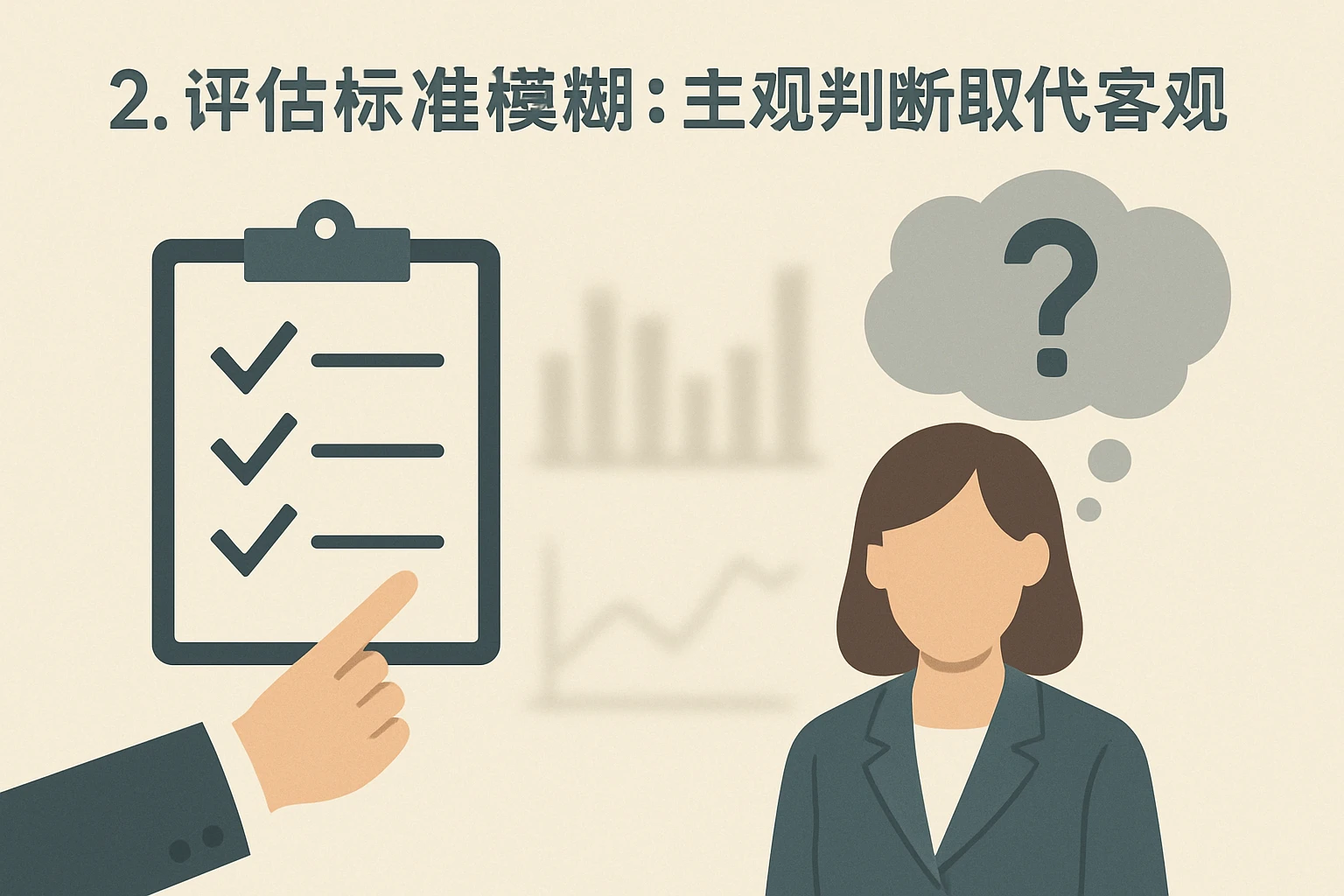 2. 评估标准模糊：主观判断取代客观数据
