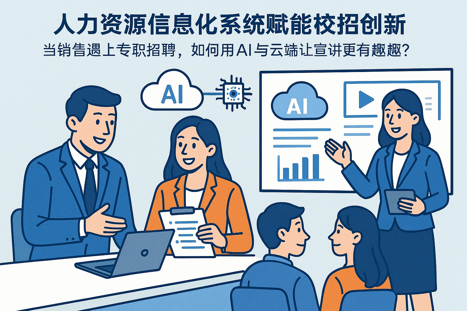 人力资源信息化系统赋能校招创新：当销售遇上专职招聘，如何用AI与云端让宣讲更有趣？
