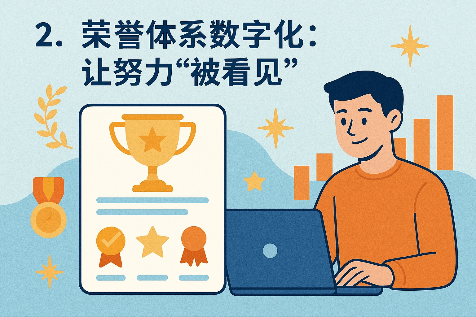 2. 荣誉体系数字化：让努力“被看见”