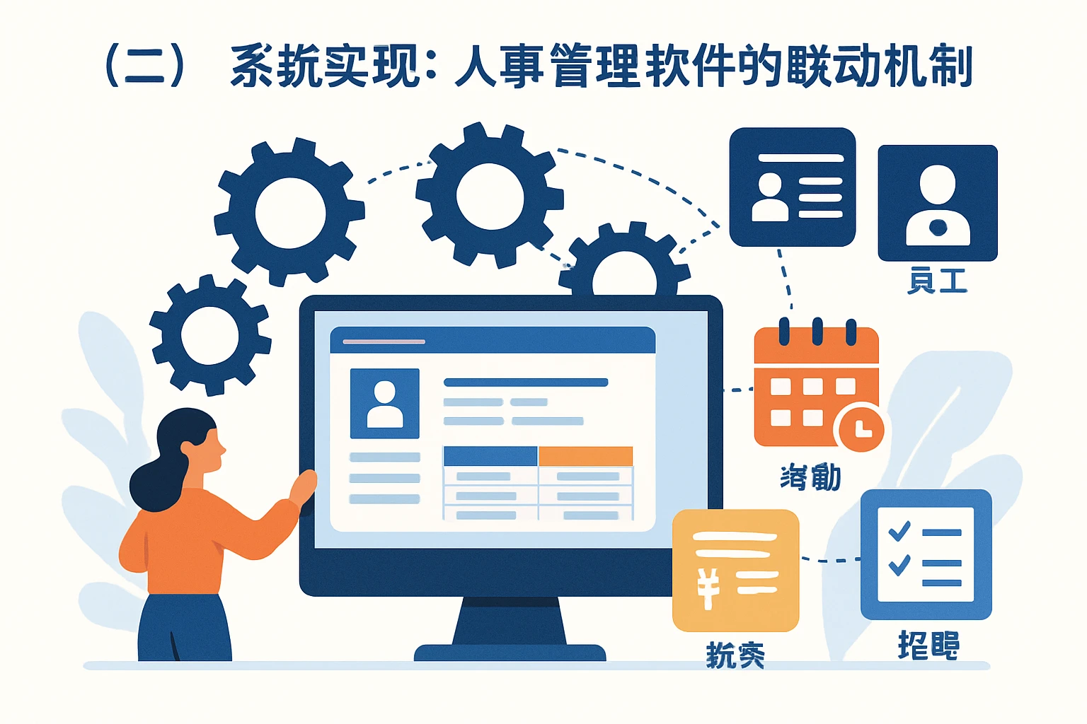 （二）系统实现：人事管理软件的联动机制