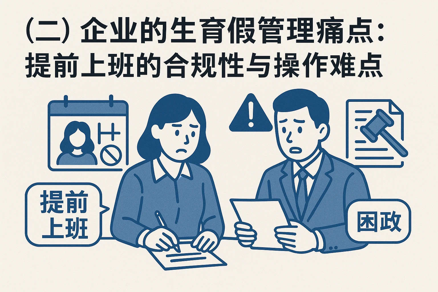 （二）企业的生育假管理痛点：提前上班的合规性与操作难点